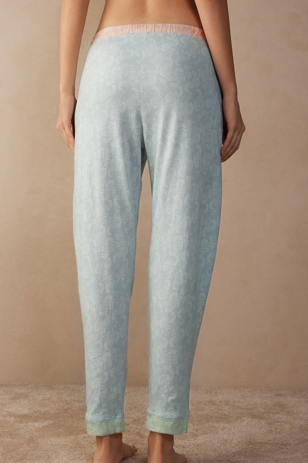 Intimissimi Romantic Cashmere Full Length Cotton Pants Light Blue - 226j - Romantic Cashmere Print | 6840QWRVX