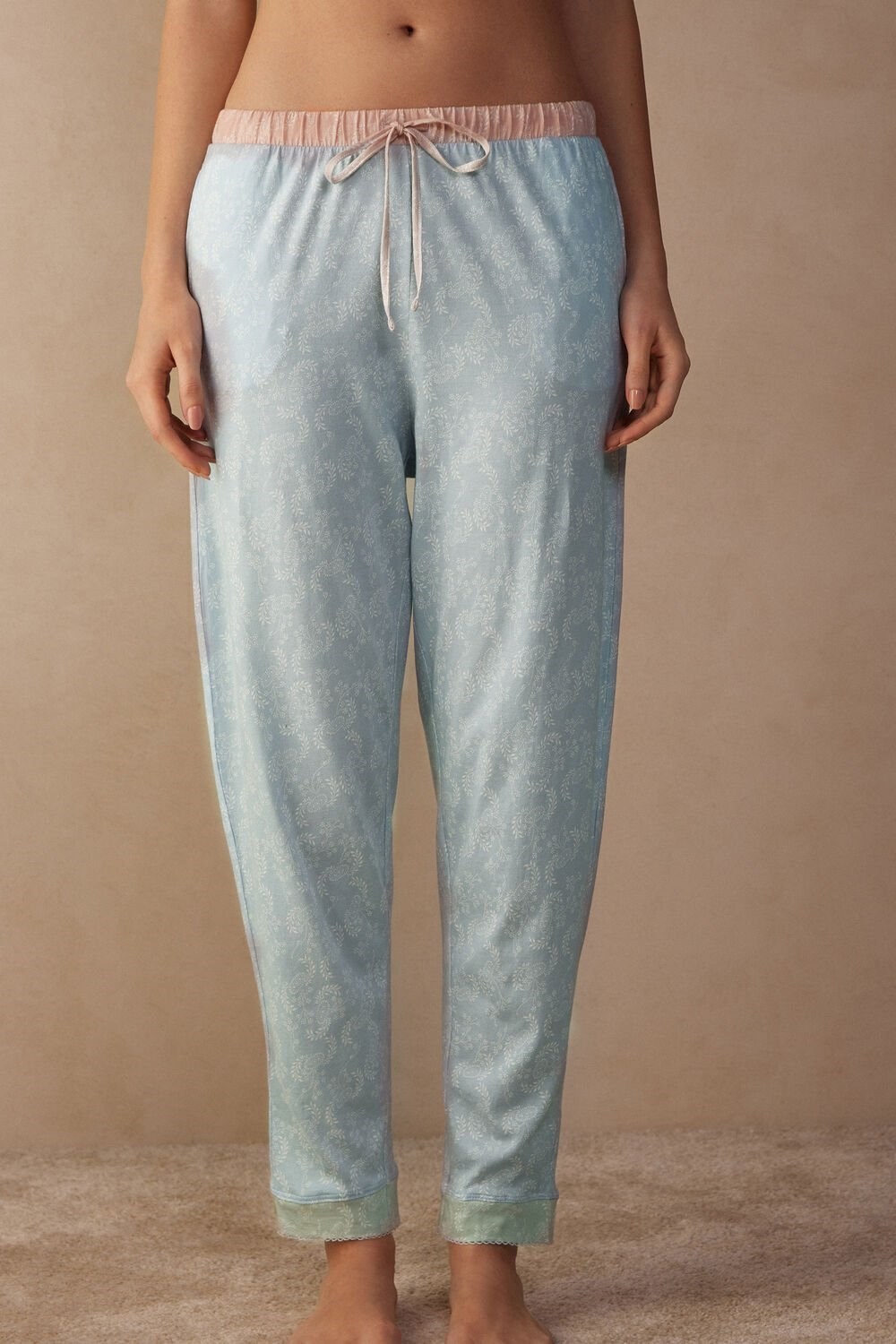 Intimissimi Romantic Cashmere Full Length Cotton Pants Light Blue - 226j - Romantic Cashmere Print | 6840QWRVX