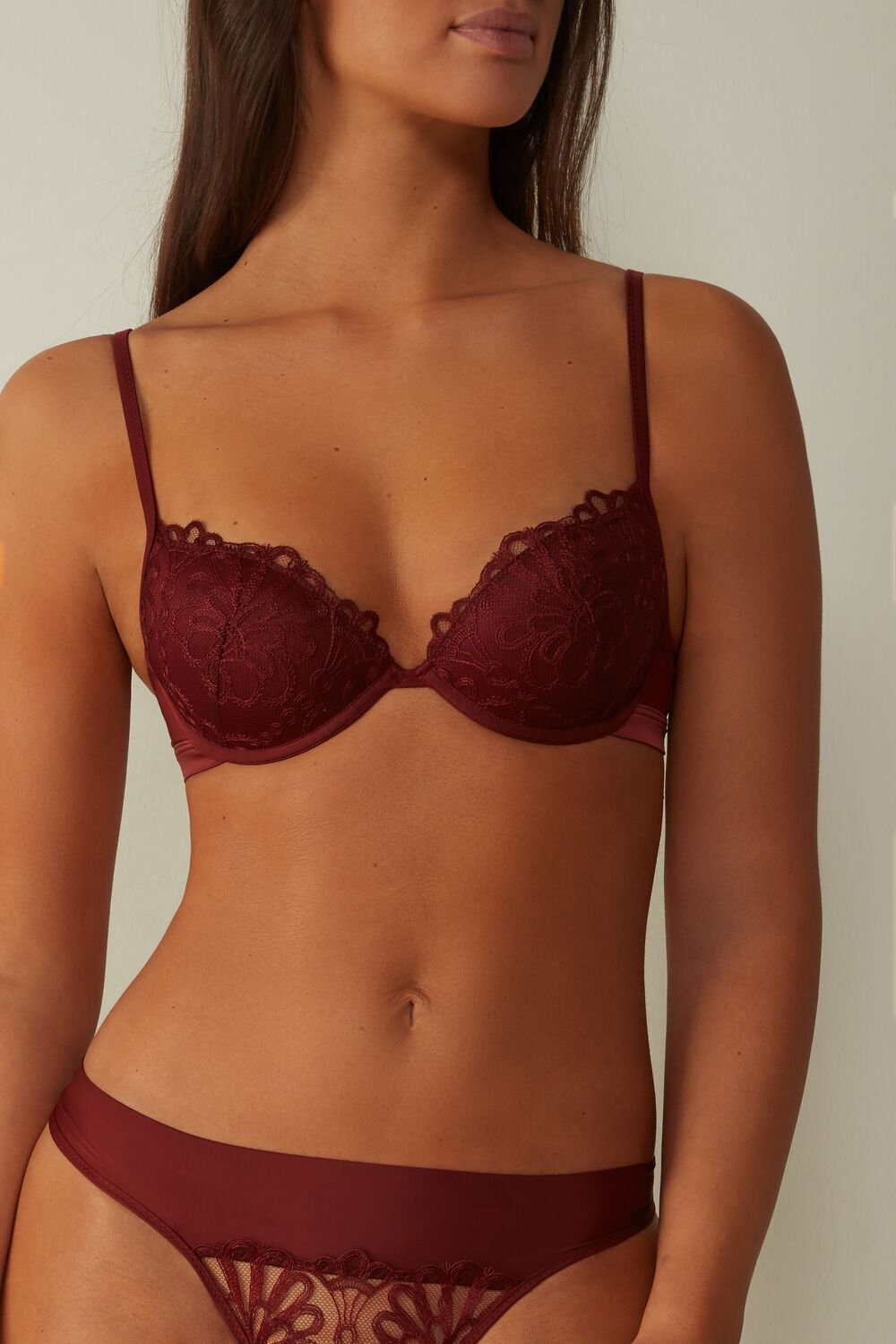 Intimissimi Romantic Life Bellissima Push-up Bra Red - 741i - Dark Red | 2489CBQKR