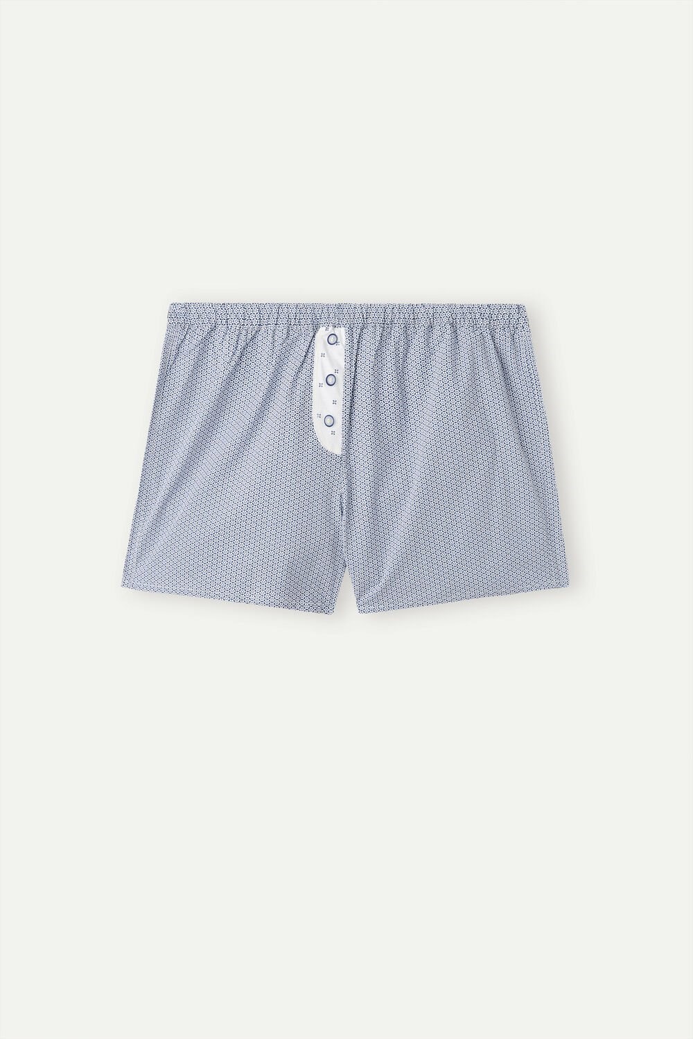 Intimissimi Santorini View Cotton Cloth Shorts Print - 246j - Blue Santorini Print | 2513PJSFA