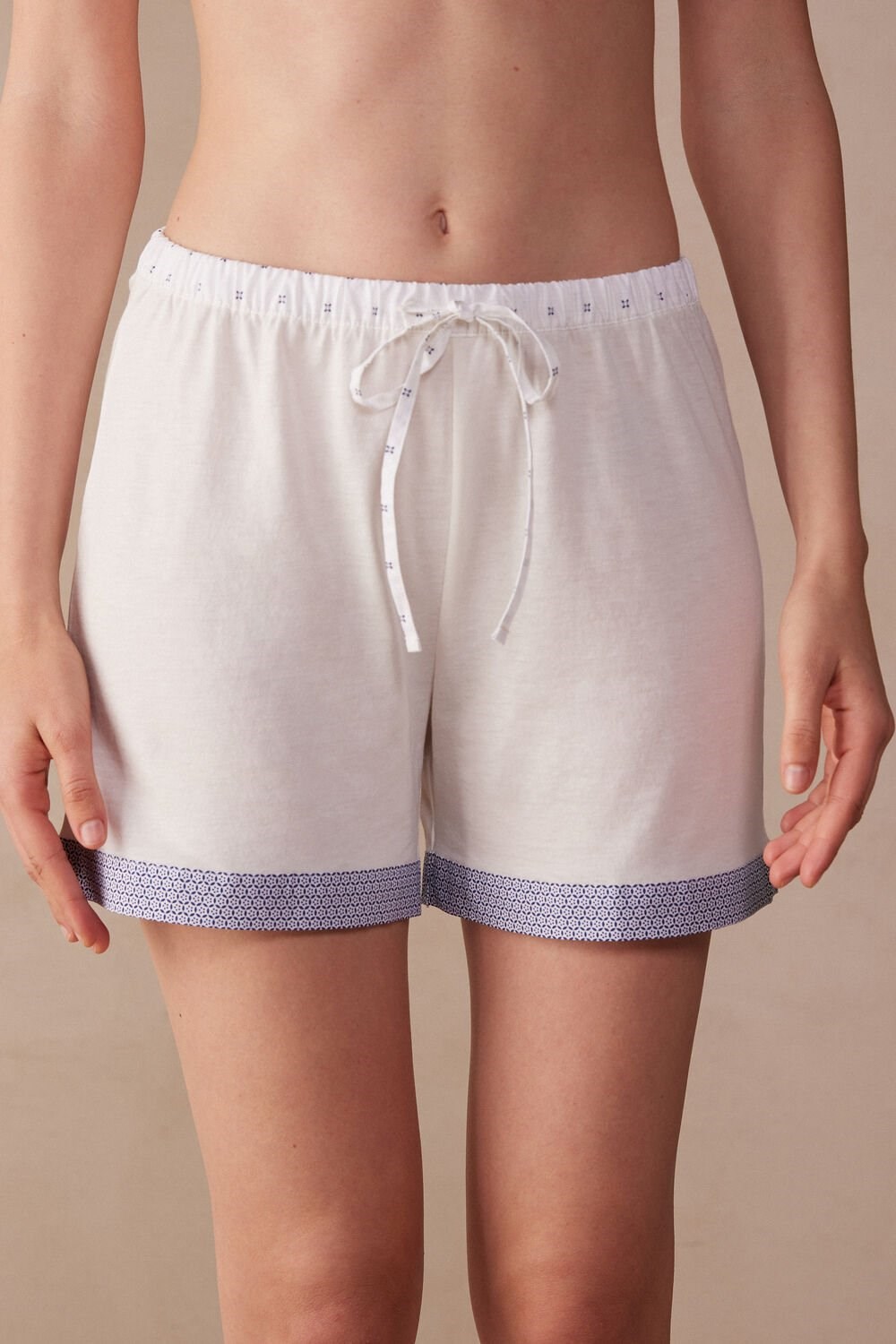 Intimissimi Santorini View Ultrafresh Supima® Cotton Shorts Ivory - 2127 - Talc White | 9706RPWJT