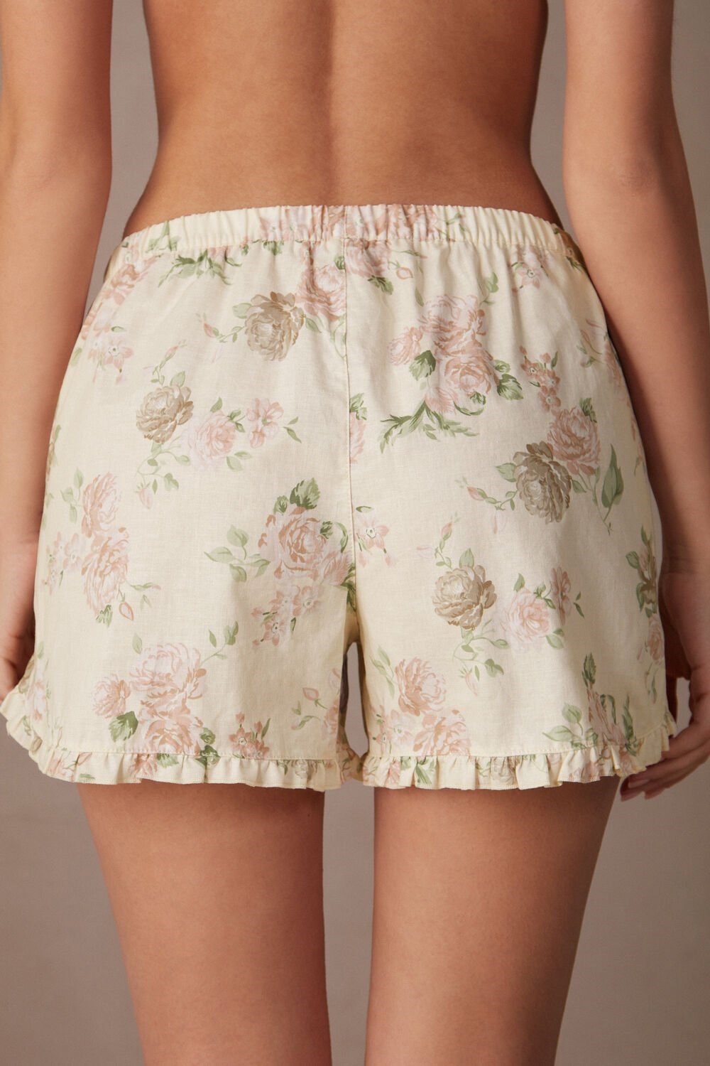 Intimissimi Scent of Roses Cotton Cloth Shorts Print - 205j - Scent Of Roses Print | 2391NECWM