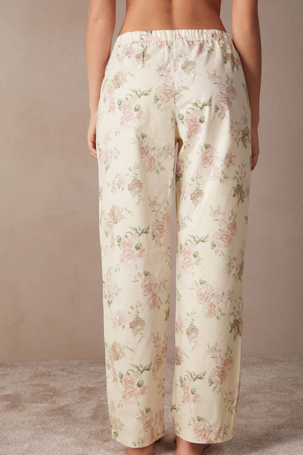 Intimissimi Scent of Roses Full Length Cotton Cloth Pants Print - 205j - Scent Of Roses Print | 3089LKQGP