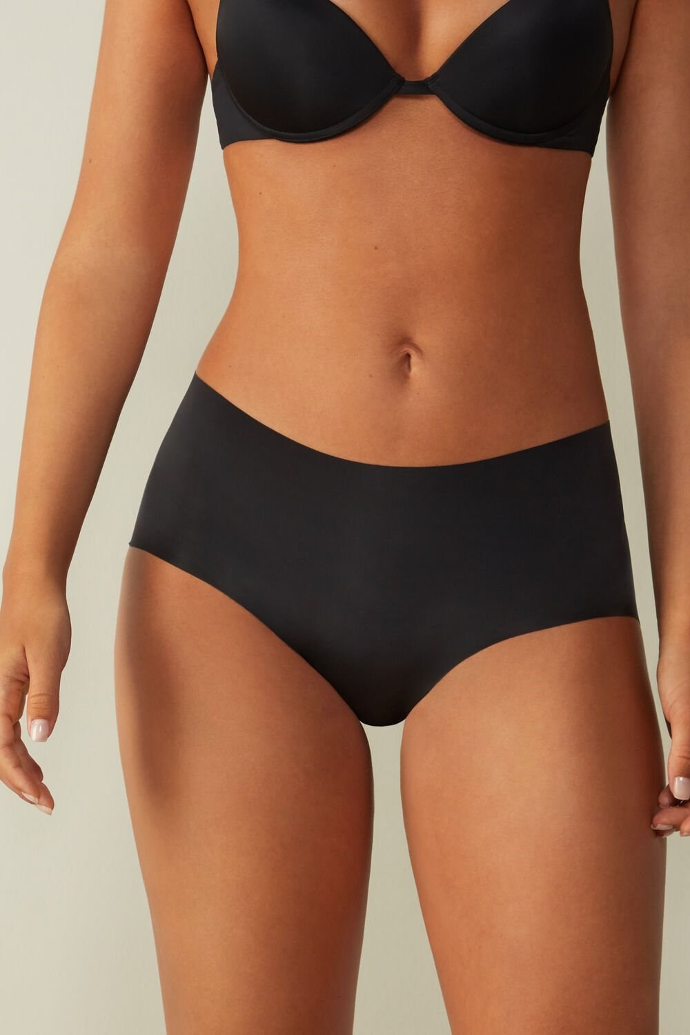 Intimissimi Seamless Microfiber Hipster Black - 019 - Black | 4187PVNQM