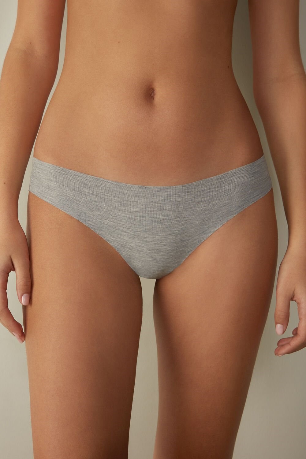 Intimissimi Seamless Supima® Cotton Brazilian Panties Grey - 031 - Light Heathered Grey | 4927VAQKL