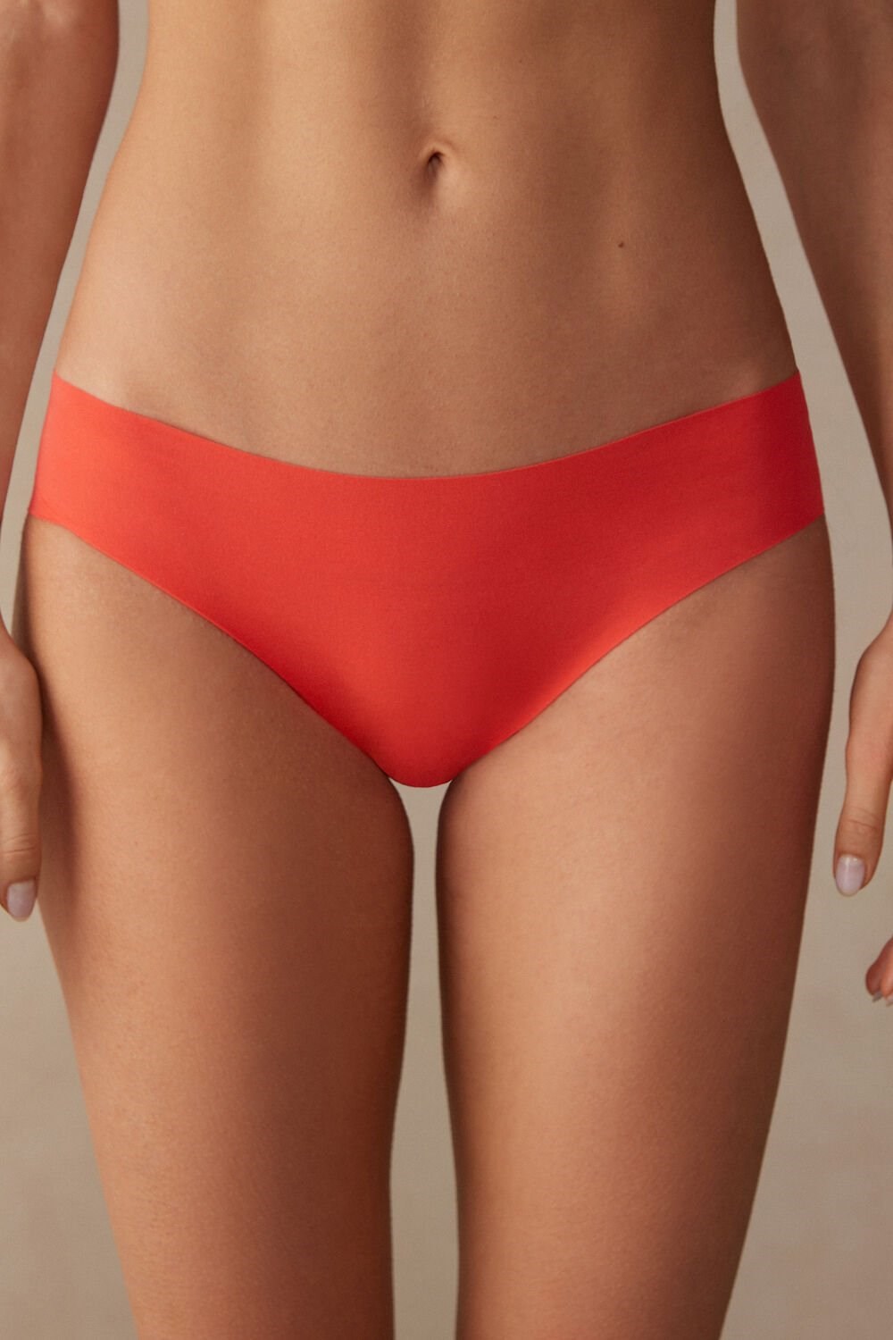 Intimissimi Seamless Supima® Cotton Panties Orange - 219j - Flame Scarlet | 6158WSNVF