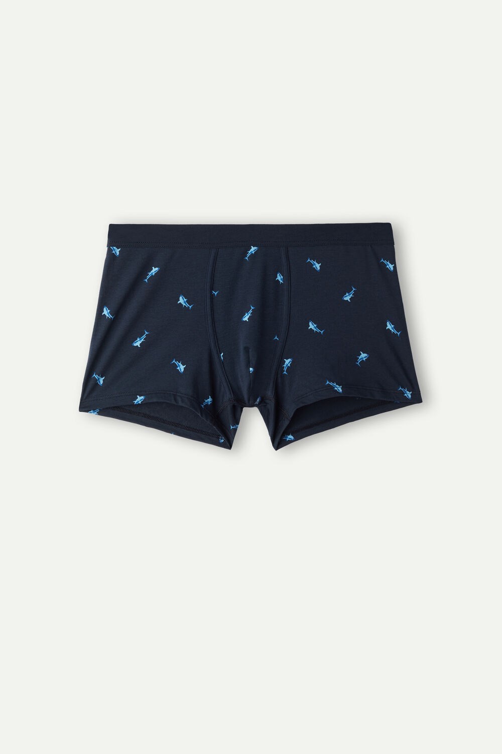 Intimissimi Shark Boxers in Natural Fresh Supima® Cotton Blue - 315j - Midnight Blue Shark Print | 5829YIOWB