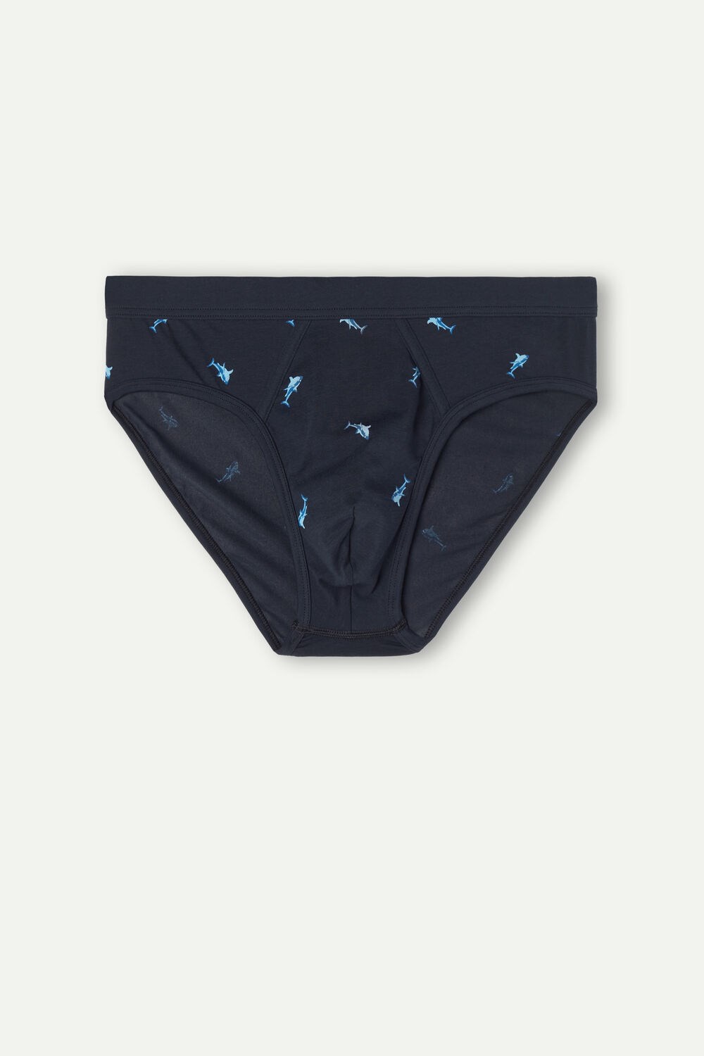 Intimissimi Shark Briefs in Natural Fresh Supima® Cotton Blue - 315j - Midnight Blue Shark Print | 6392MRIUH