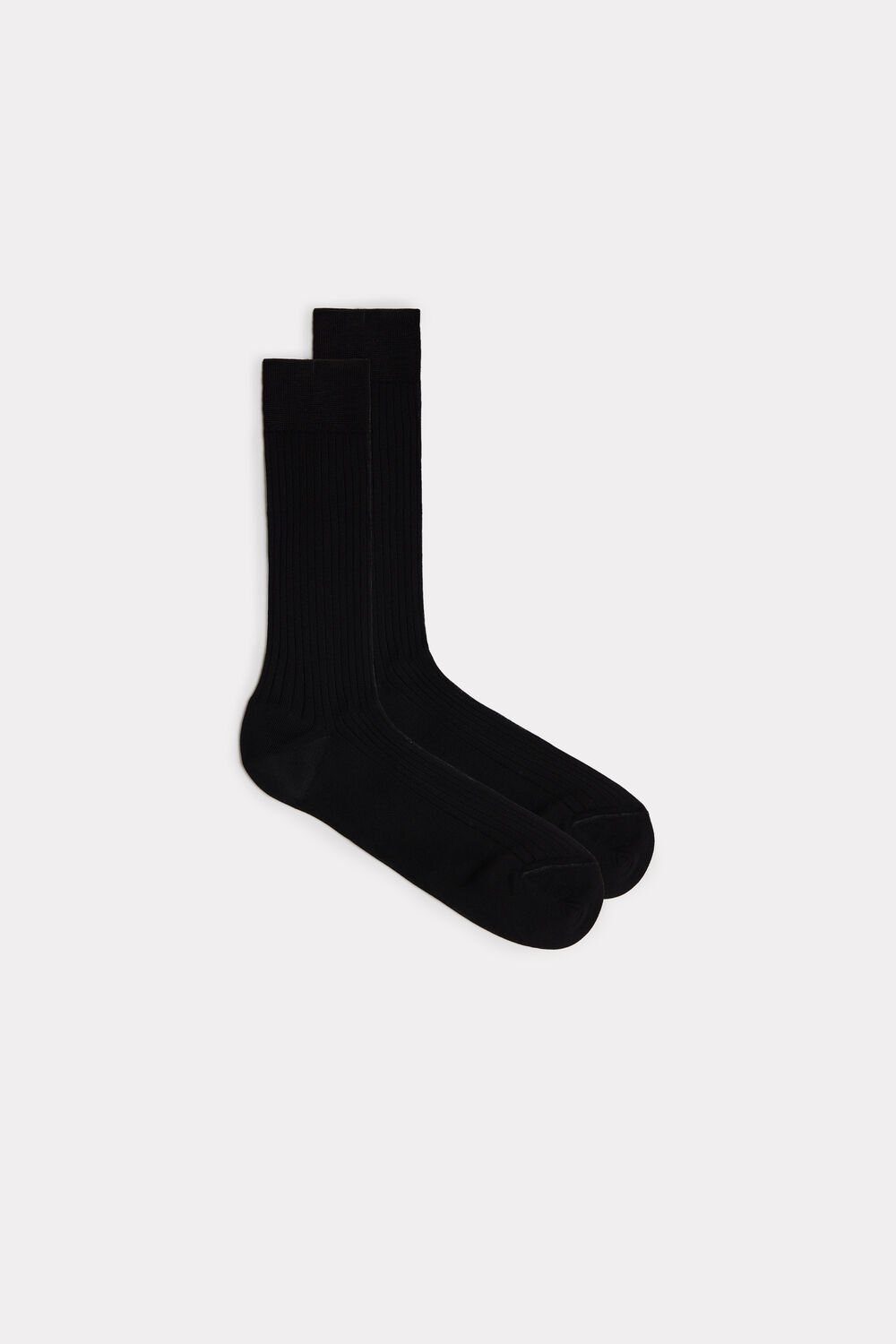 Intimissimi Short Ribbed Egyptian Cotton Socks Black - 019 - Black | 1569ICFRK