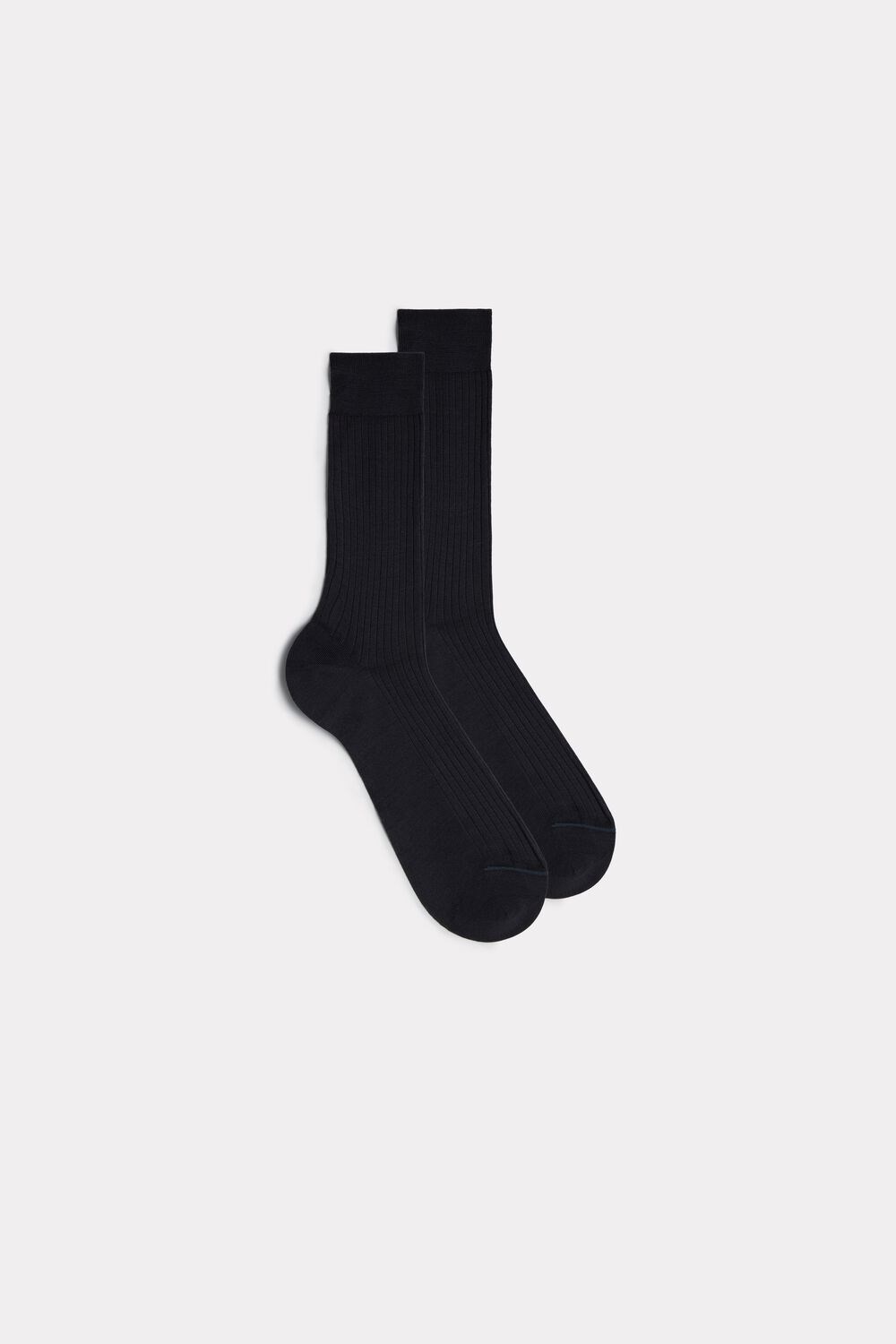 Intimissimi Short Ribbed Egyptian Cotton Socks Grey - 780 - Anthracite | 9754OPAKF