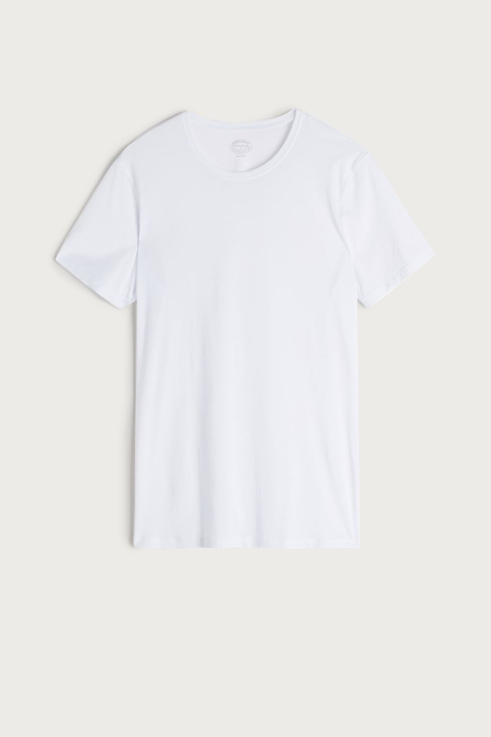 Intimissimi Short-Sleeve Crew-Neck T-Shirt in Extra-Fine Supima® Cotton White - 001 - White | 0265ITVUK