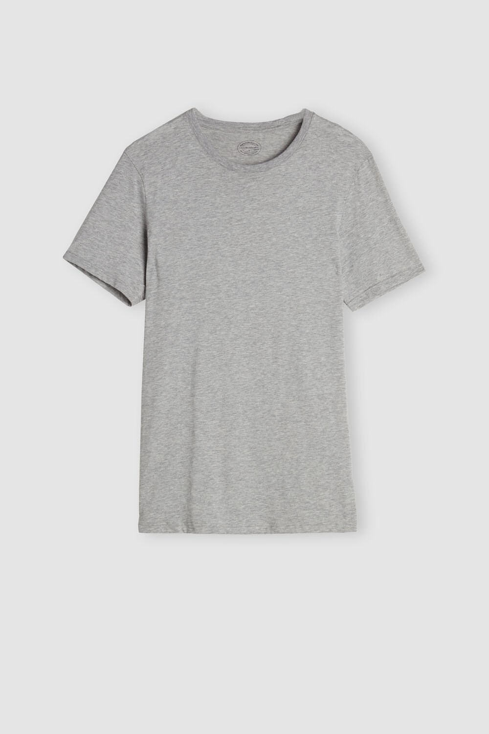 Intimissimi Short Sleeve Crew Neck T Shirt in Supima® Cotton Grey - 031 - Light Heathered Grey | 5694OQLIW