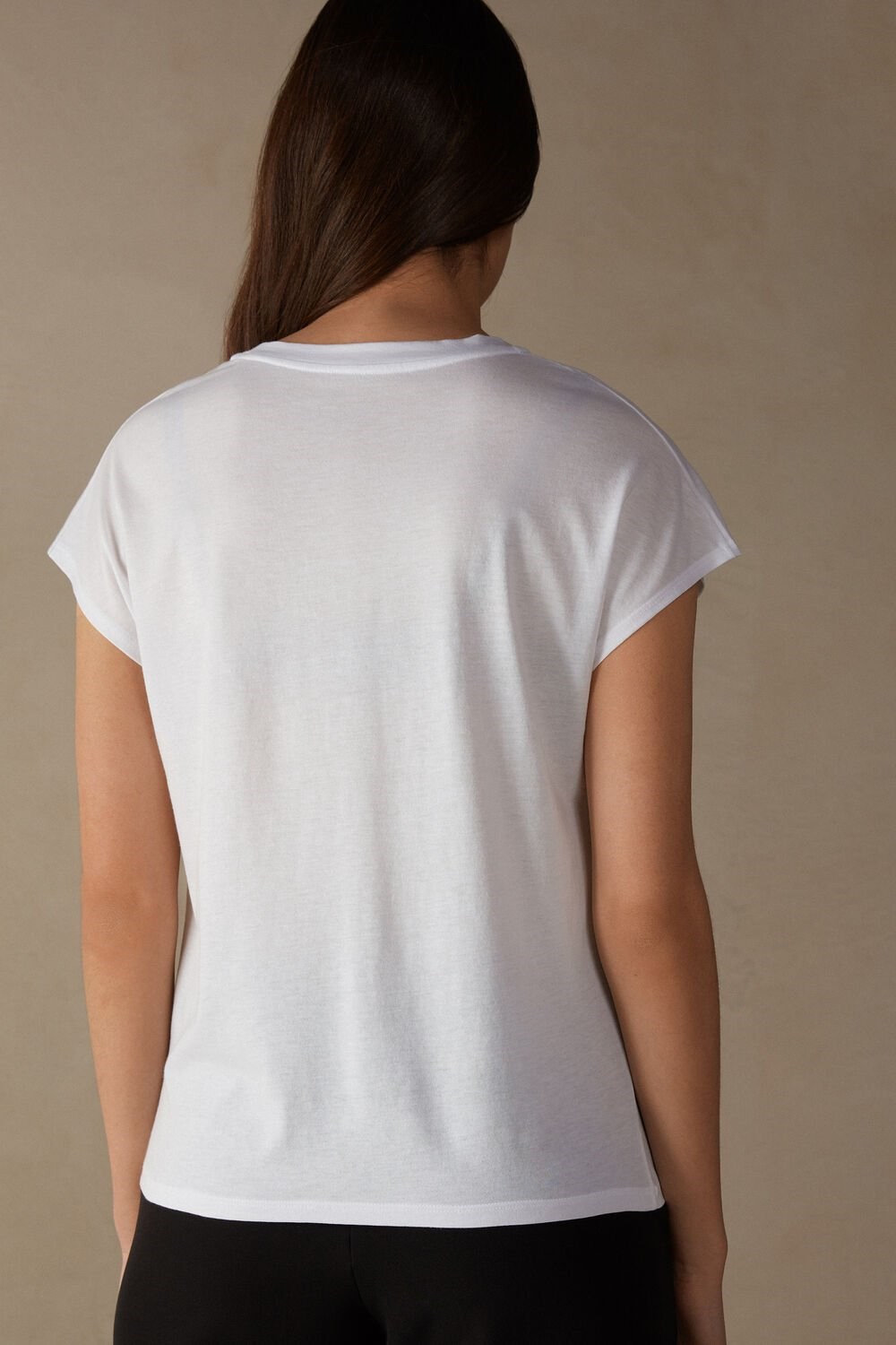 Intimissimi Short Sleeve Crew Neck Top in Supima® Ultrafresh cotton White - 001 - White | 7154KYHVA