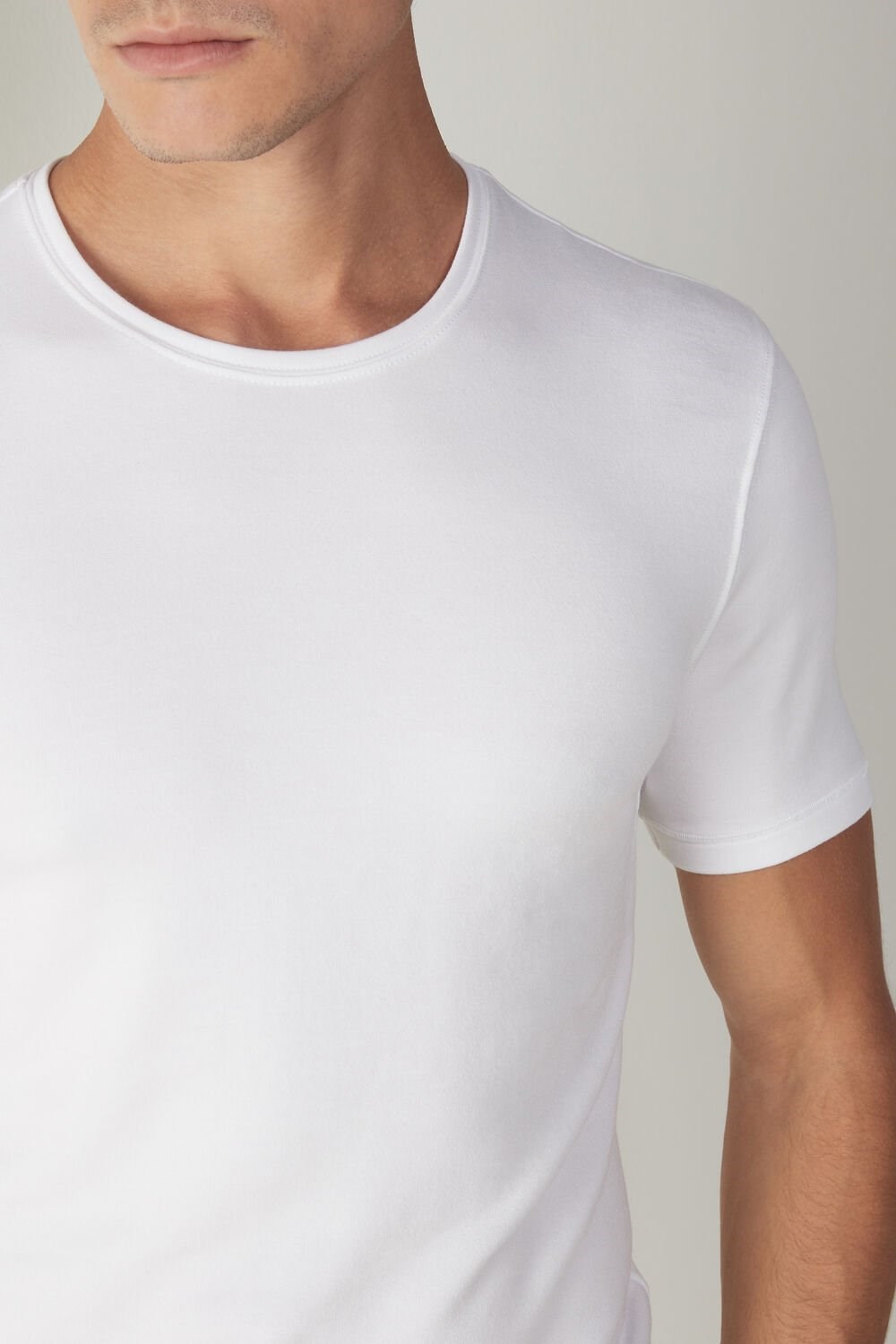 Intimissimi Short-Sleeve Modal-Cashmere Top White - 001 - White | 0781UYKVE