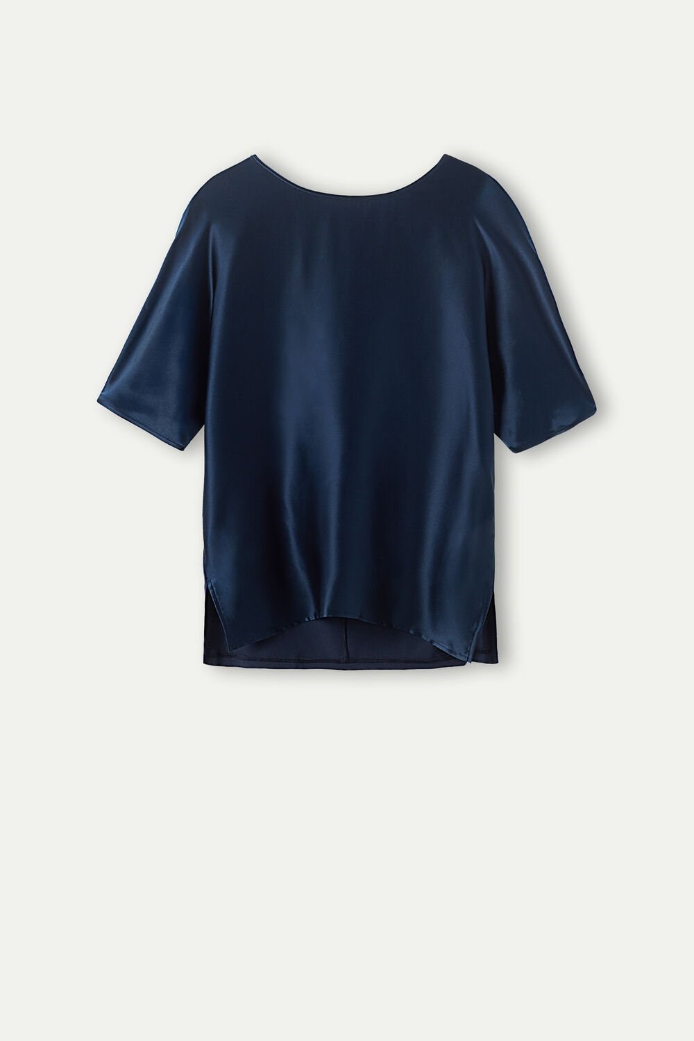 Intimissimi Short Sleeve Silk and Modal Top Blue - 1467 - Intense Blue | 1420RYZTU