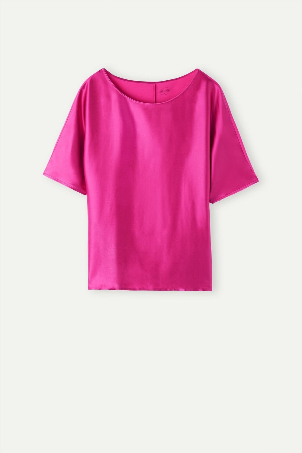 Intimissimi Short Sleeve Silk and Modal Top Pink - 206j - Valentine Pink | 3718RBZXA