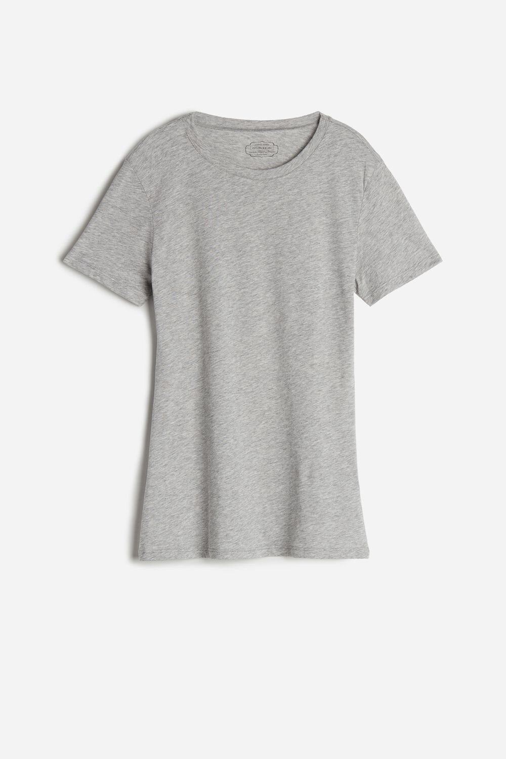 Intimissimi Short-Sleeve T-shirt in Ultrafresh Supima® Cotton Grey - 031 - Light Heathered Grey | 4582IBCDM