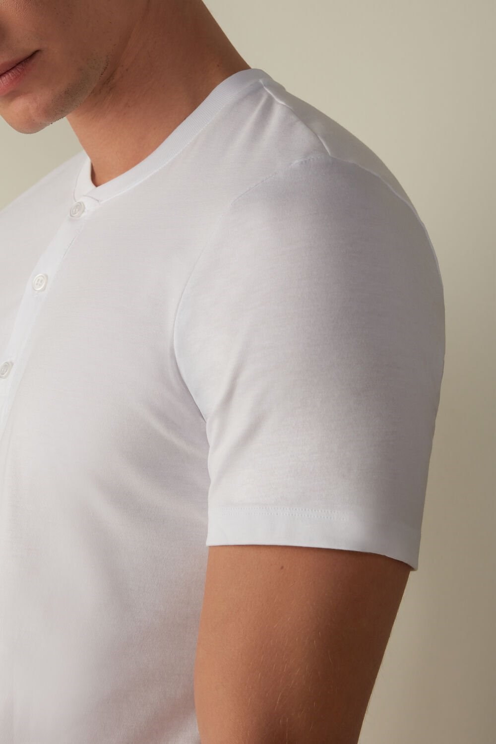 Intimissimi Short-Sleeved Supima® Cotton Shirt White - 001 - White | 6931TXCYA