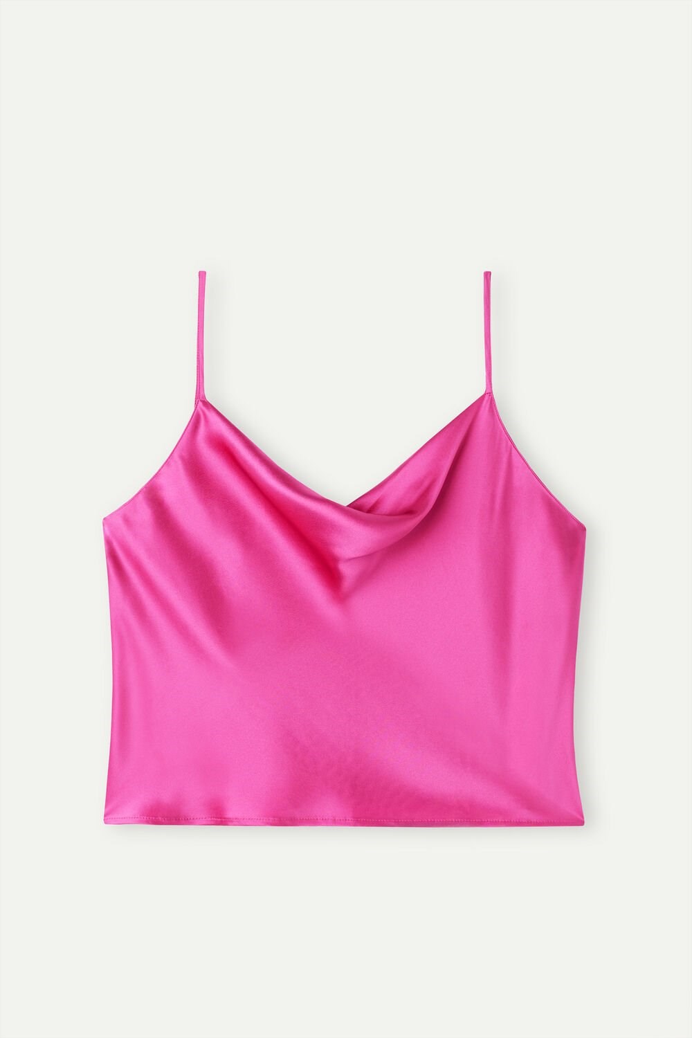 Intimissimi Silk Crop Camisole Pink - 206j - Valentine Pink | 0821GZTCS