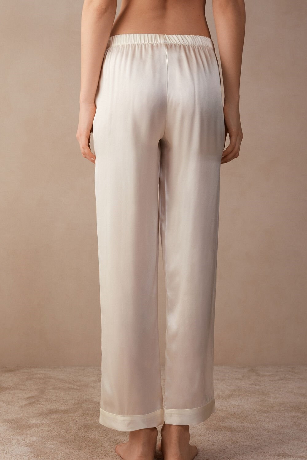 Intimissimi Silk Satin Pajama Pants 2127 - Talc White | 4352QFONI