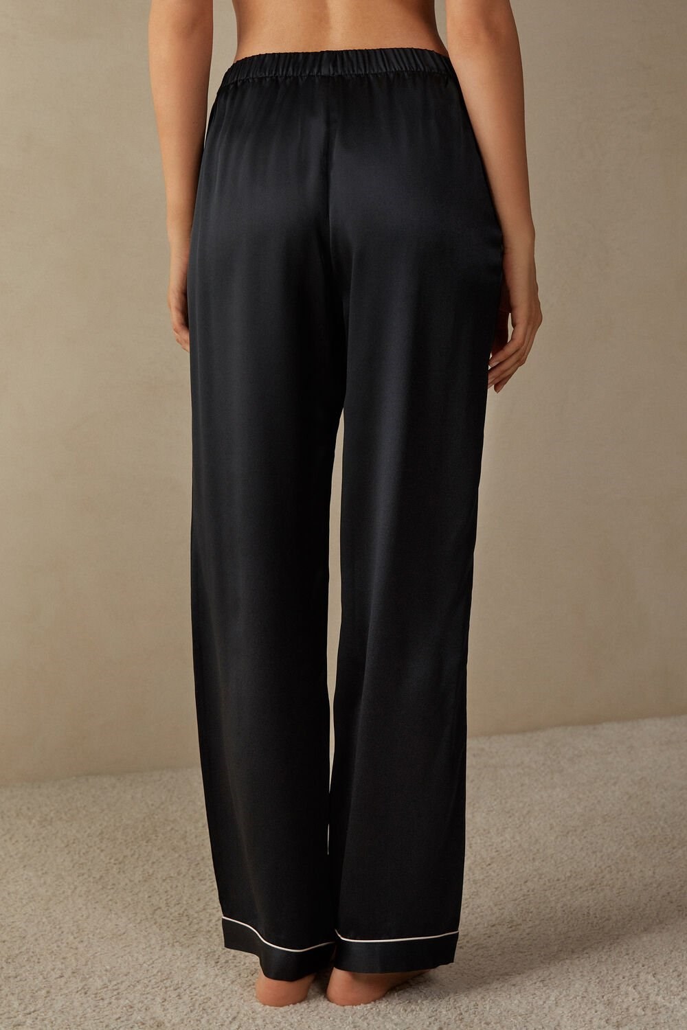 Intimissimi Silk Satin Pajama Pants Black - 019 - Black | 7502NOCYH