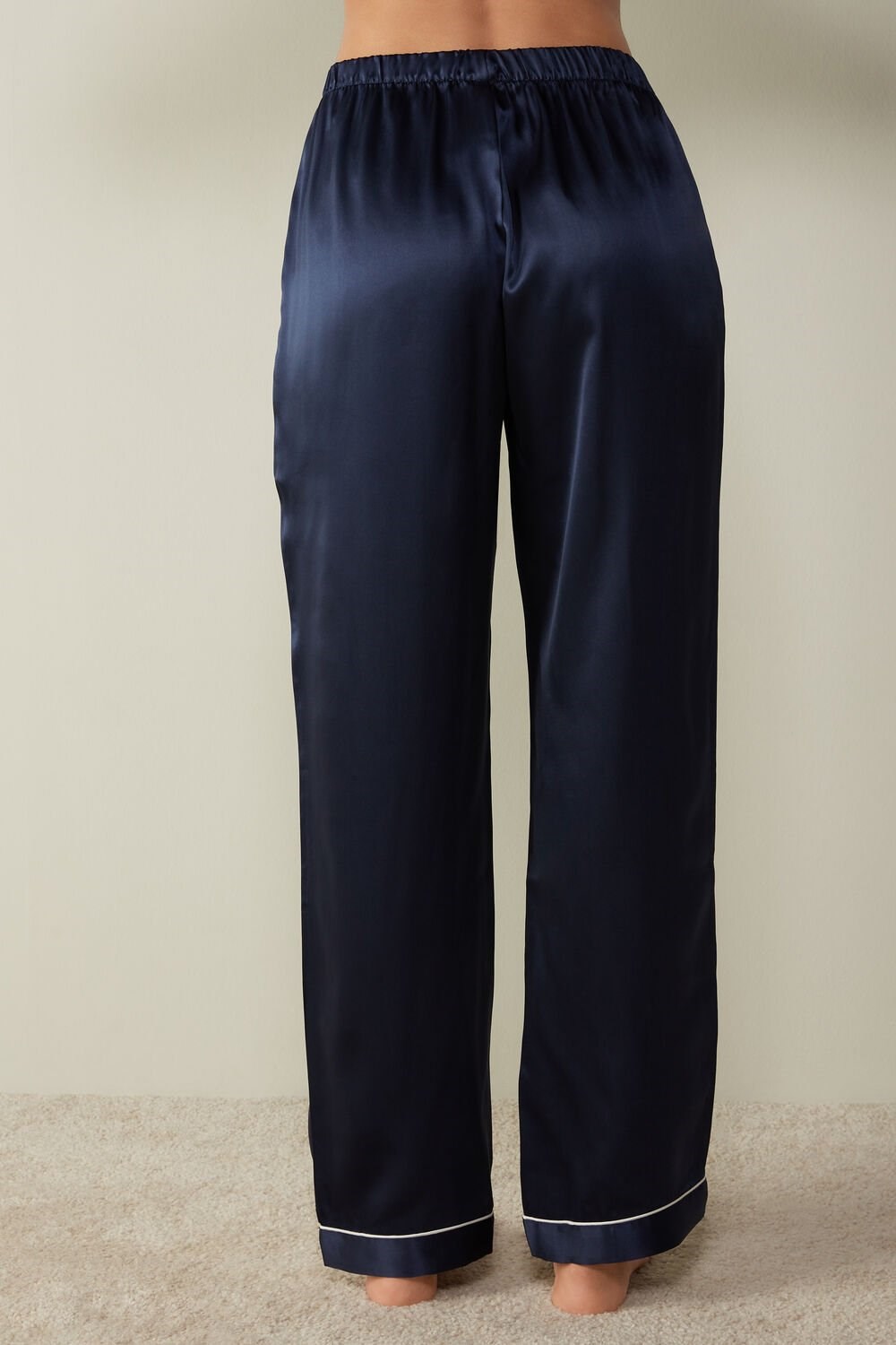 Intimissimi Silk Satin Pajama Pants Blue - 3094 - Ink Blue | 1934QVMBA