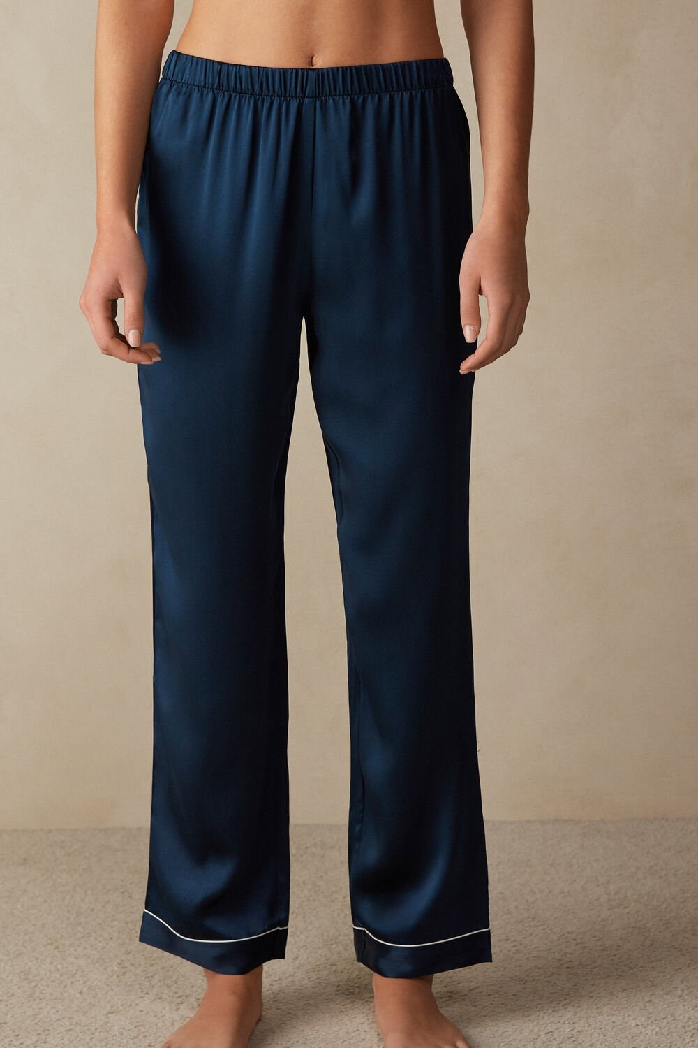 Intimissimi Silk Satin Pajama Pants Blue - 1467 - Intense Blue | 8935KBEUI