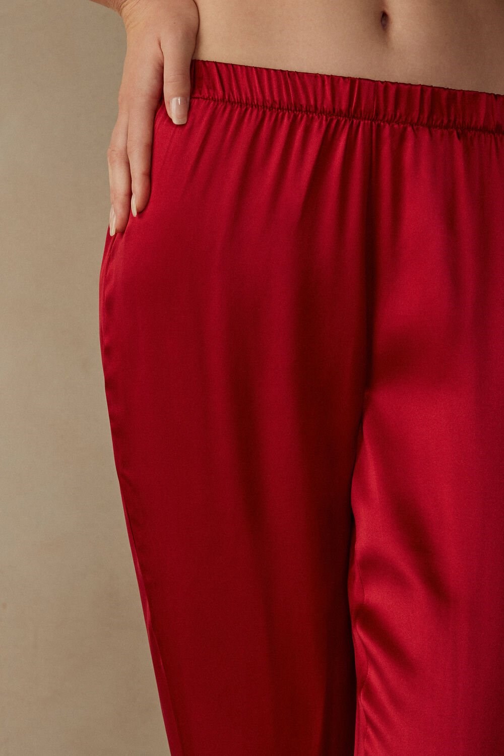 Intimissimi Silk Satin Pajama Pants Red - 1473 - Red | 0837EZGDW