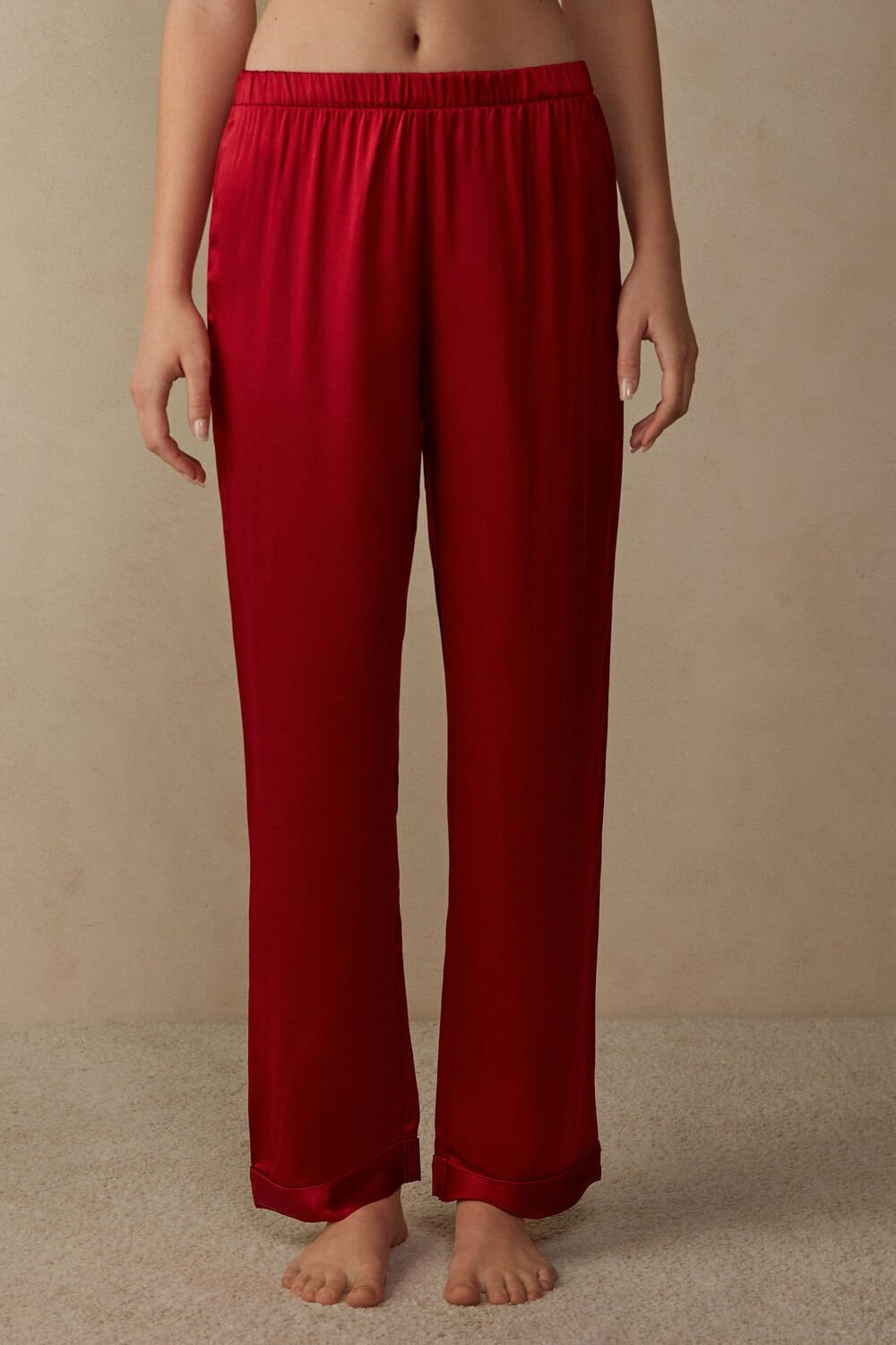 Intimissimi Silk Satin Pajama Pants Red - 1473 - Red | 0837EZGDW