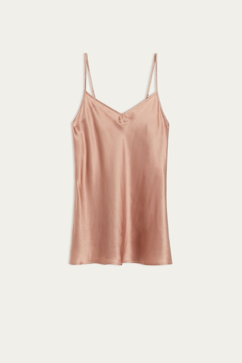 Intimissimi Silk Satin Top with V-neckline Natural - 163i - Satin Pink | 0518OMKYF