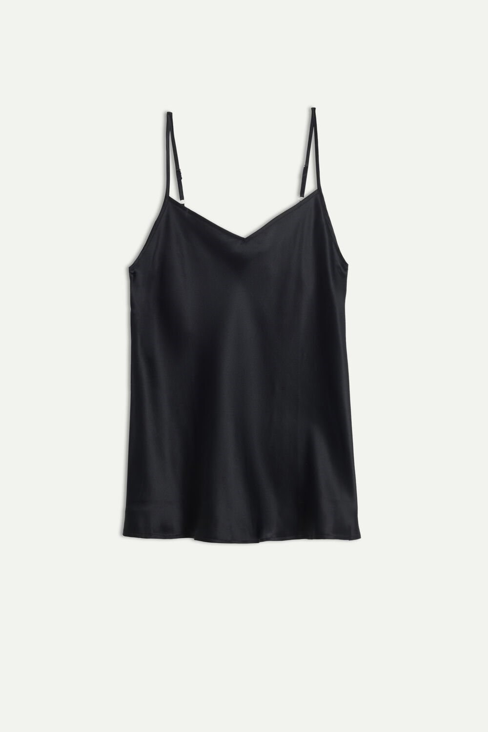 Intimissimi Silk Satin Top with V-neckline Black - 019 - Black | 0859ADZBI