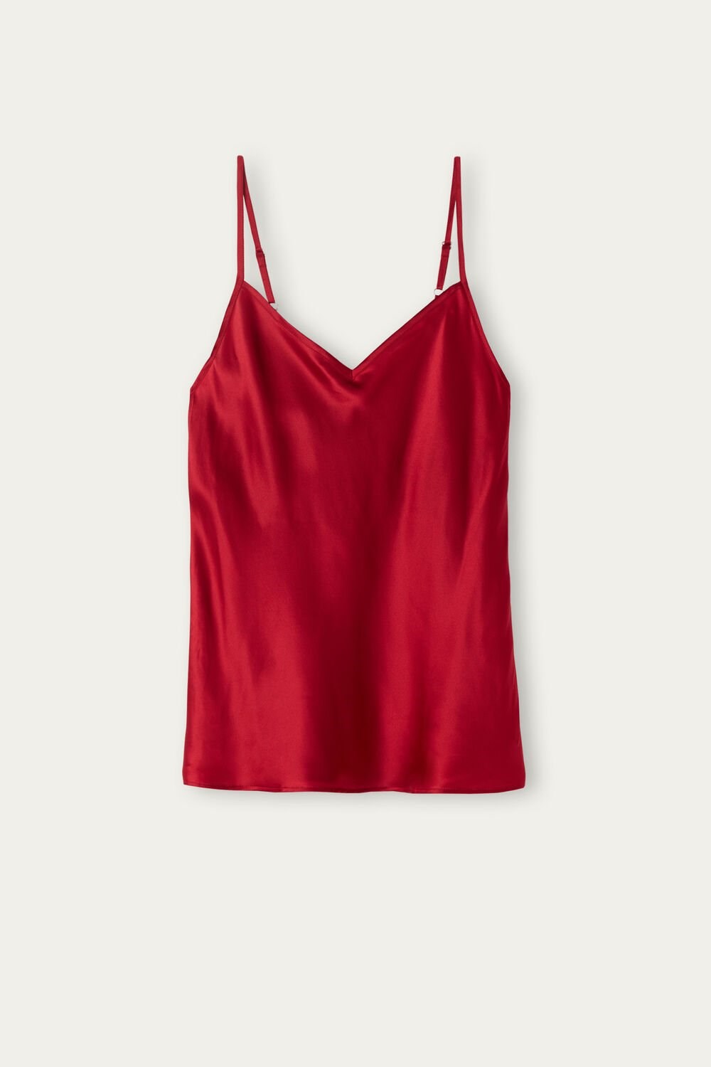 Intimissimi Silk Satin Top with V-neckline Red - 1473 - Red | 2390MDFZC