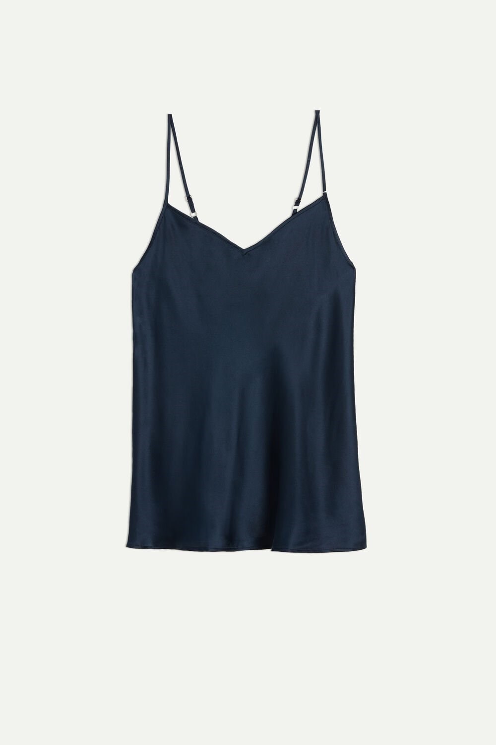 Intimissimi Silk Satin Top with V-neckline Blue - 1467 - Intense Blue | 3681GUSDI