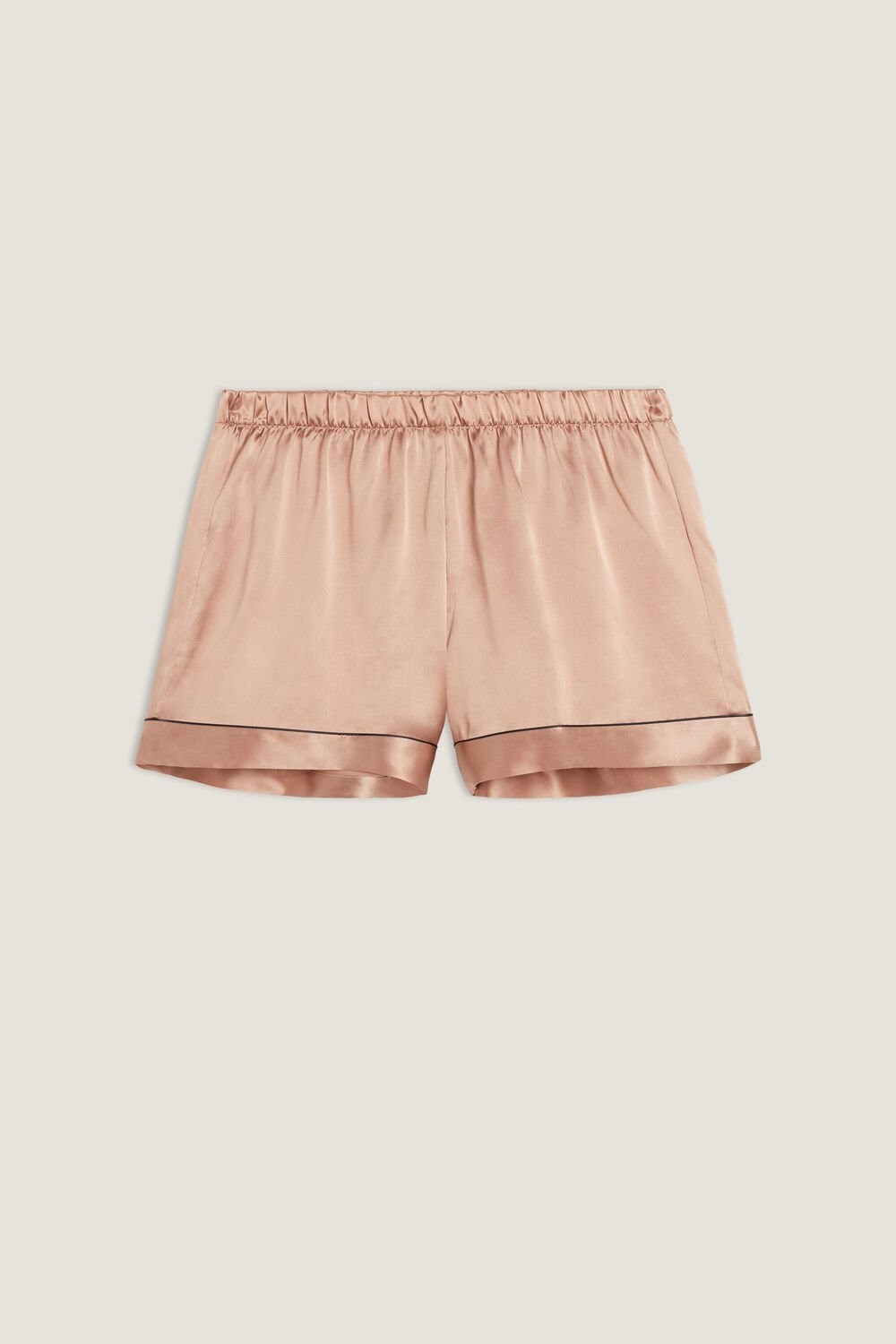 Intimissimi Silk Shorts with Contrast Trim Natural - 163i - Satin Pink | 9230KWXIH