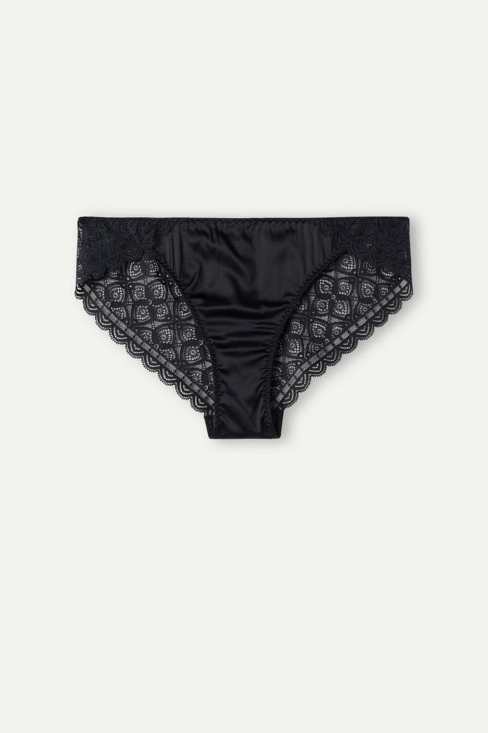 Intimissimi Silk and Lace Briefs Black - 019 - Black | 9015JUKCY