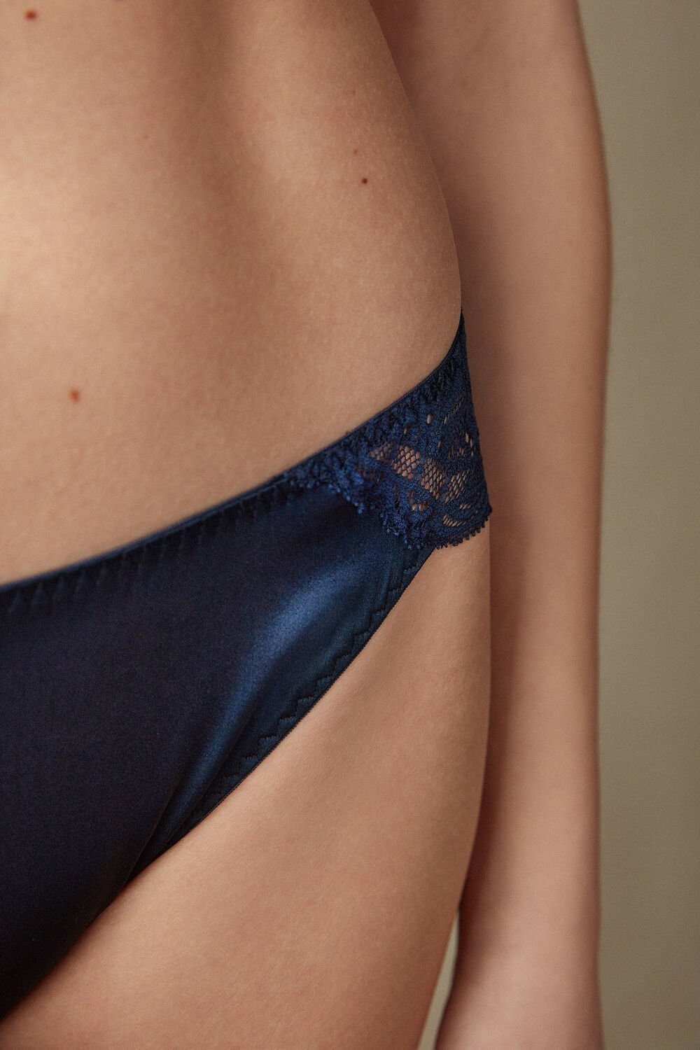 Intimissimi Silk and Lace Briefs Blue - 1467 - Intense Blue | 2814QFPLW