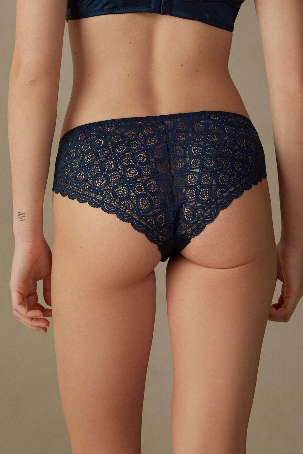 Intimissimi Silk and Lace Briefs Blue - 1467 - Intense Blue | 2814QFPLW