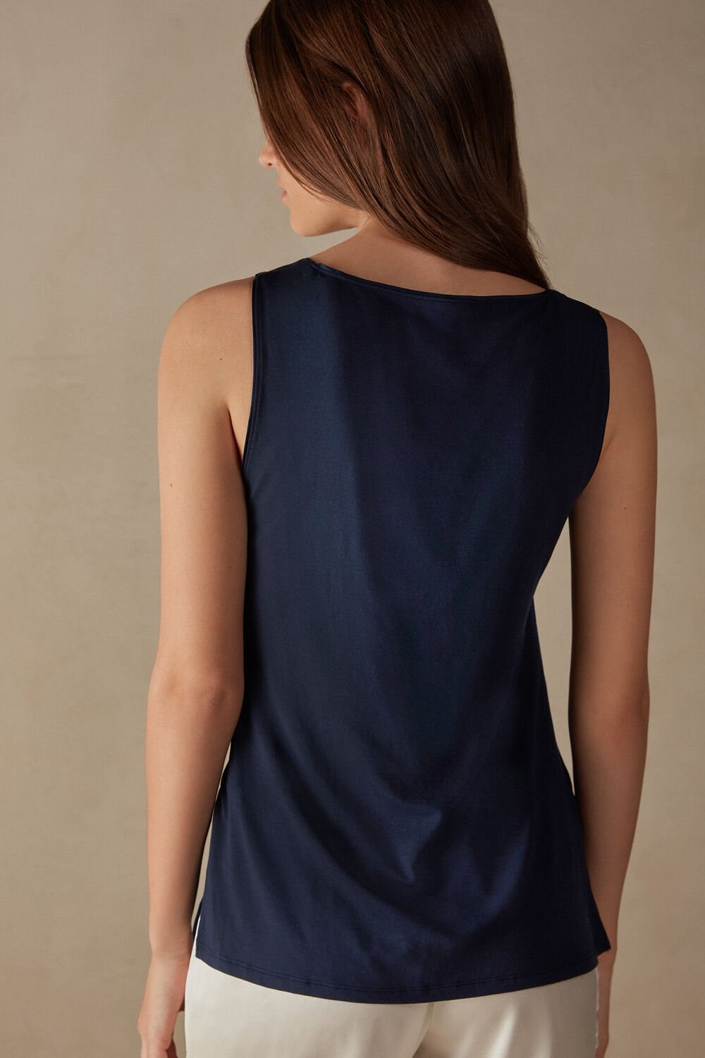 Intimissimi Silk and Modal Tank Top Blue - 1467 - Intense Blue | 7095AYIBD