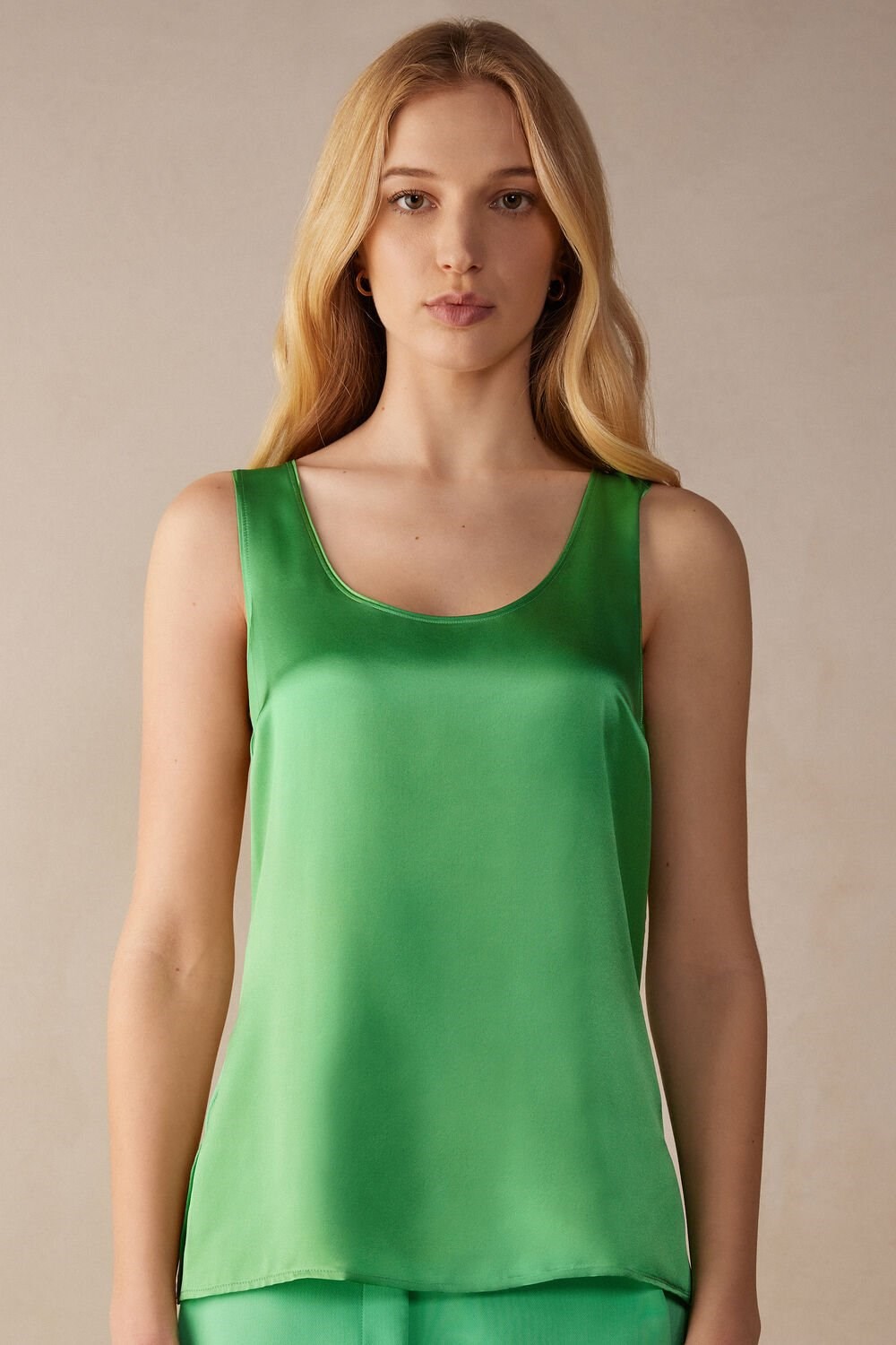 Intimissimi Silk and Modal Tank Top Green - 218j - Apple Mint | 1940DRPAZ