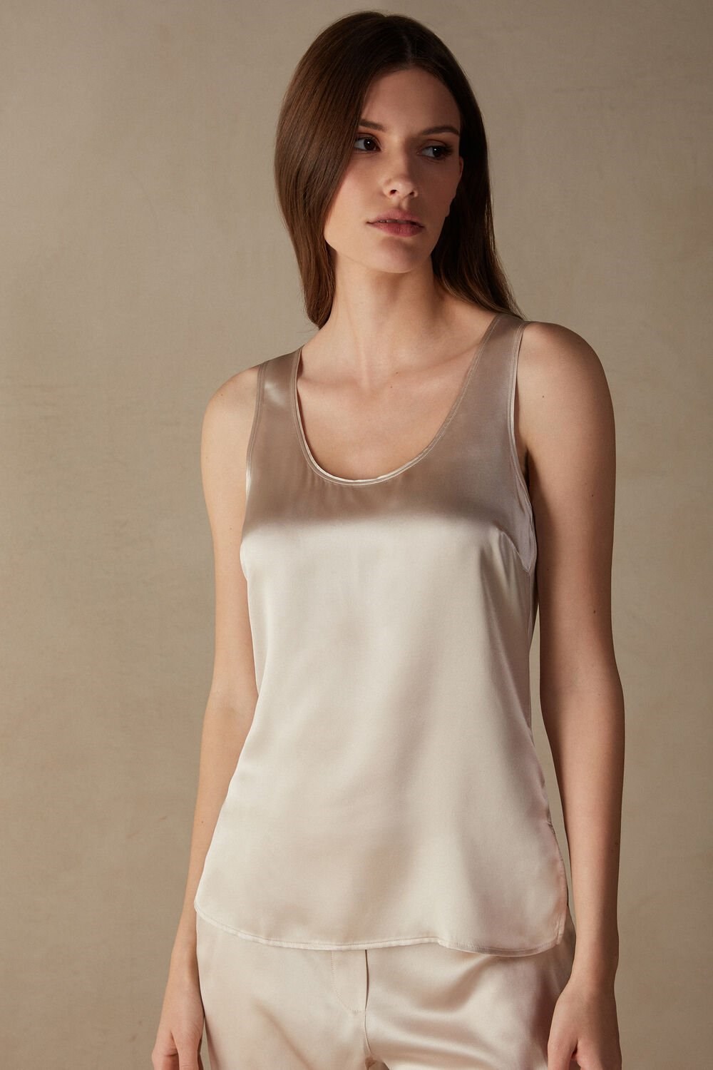 Intimissimi Silk and Modal Tank Top Natural - 2280 - Silk Pink | 5178LEIZB