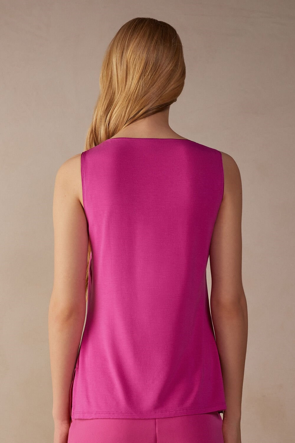 Intimissimi Silk and Modal Tank Top Pink - 206j - Valentine Pink | 6157XQFNY