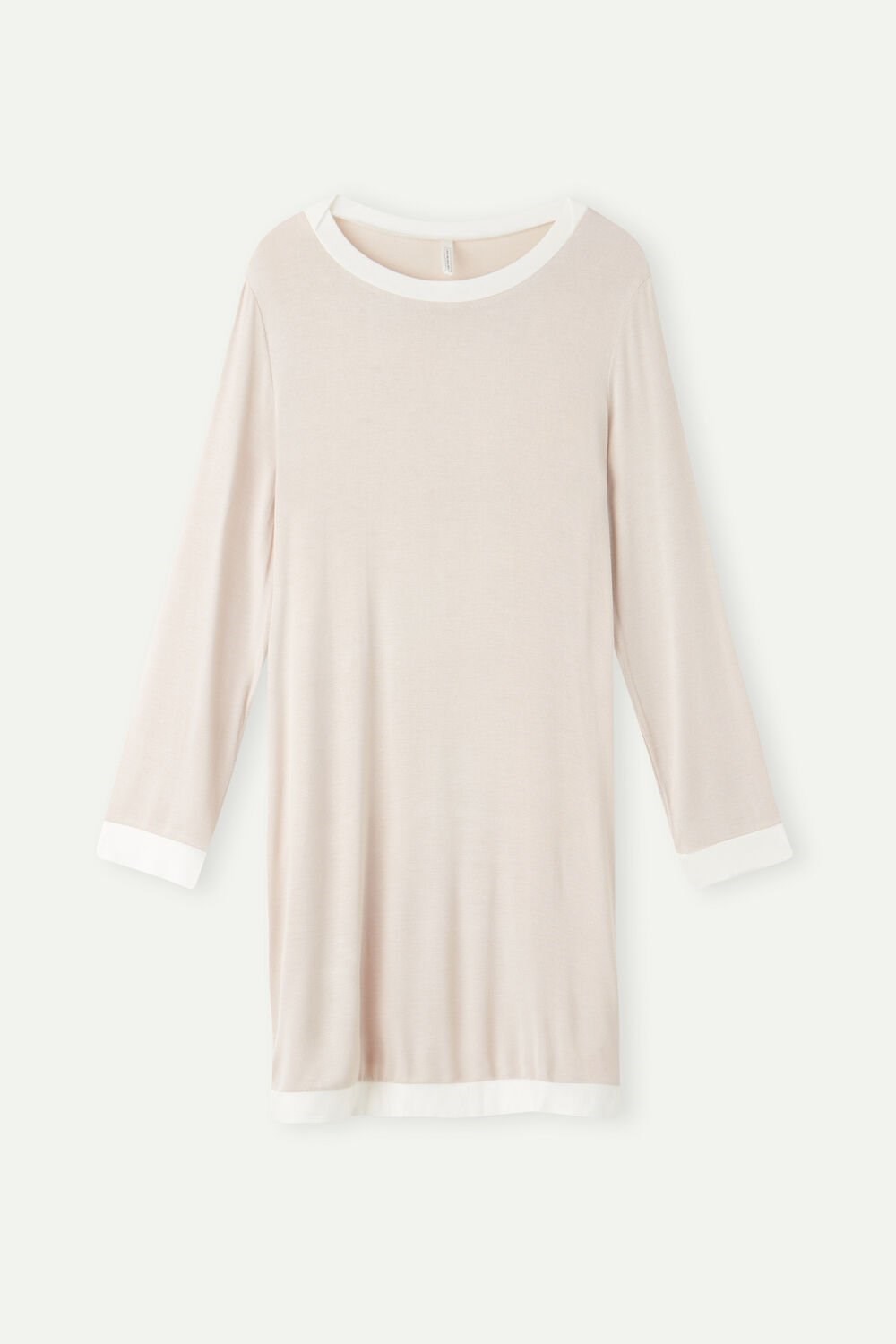 Intimissimi Simple Elegance Night Shirt Pale Pink - 227j - Silk Pink / Talc White | 8741TJLUA