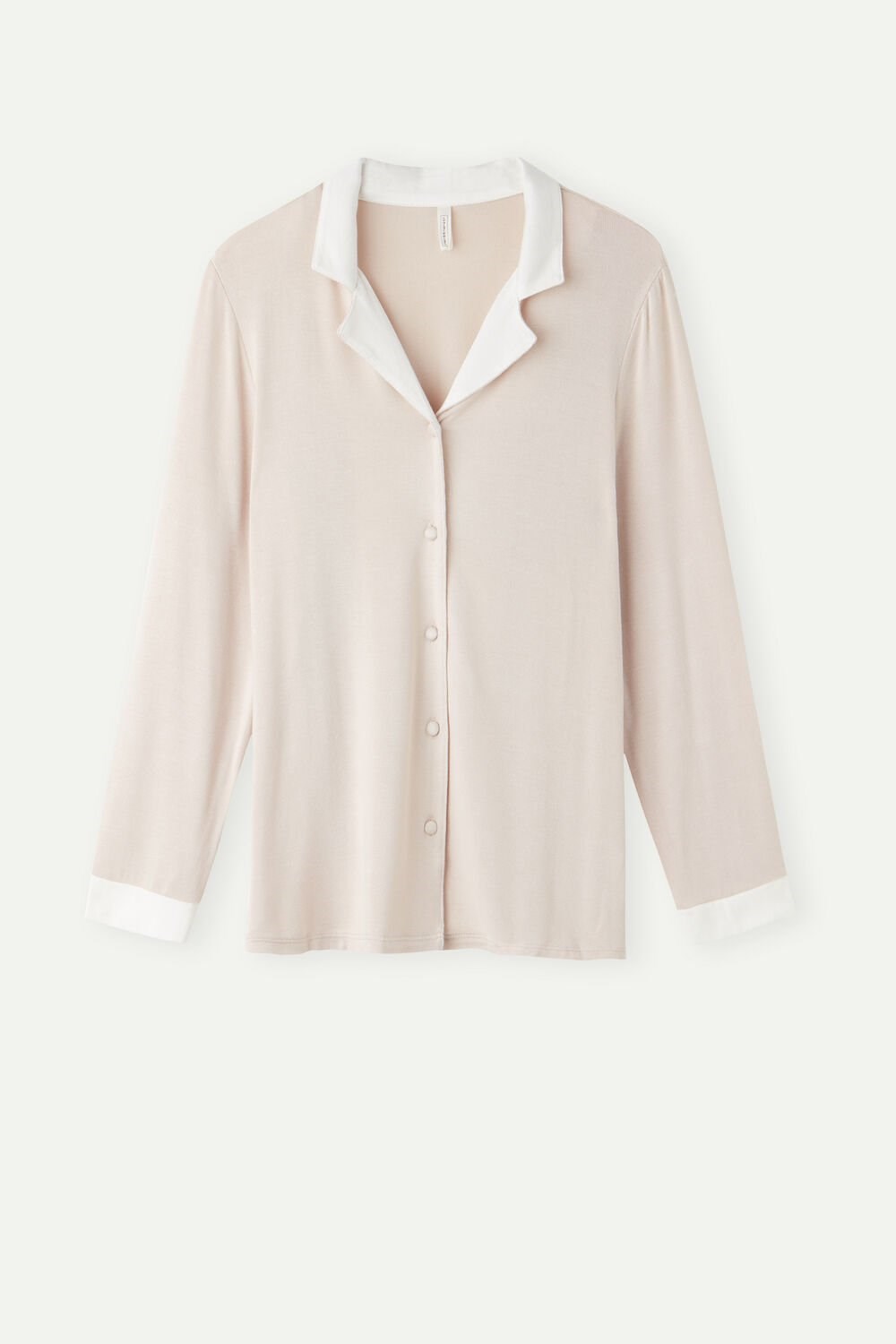 Intimissimi Simple Elegance Open Front Cardigan in Modal Pale Pink - 227j - Silk Pink / Talc White | 6249WVYFI