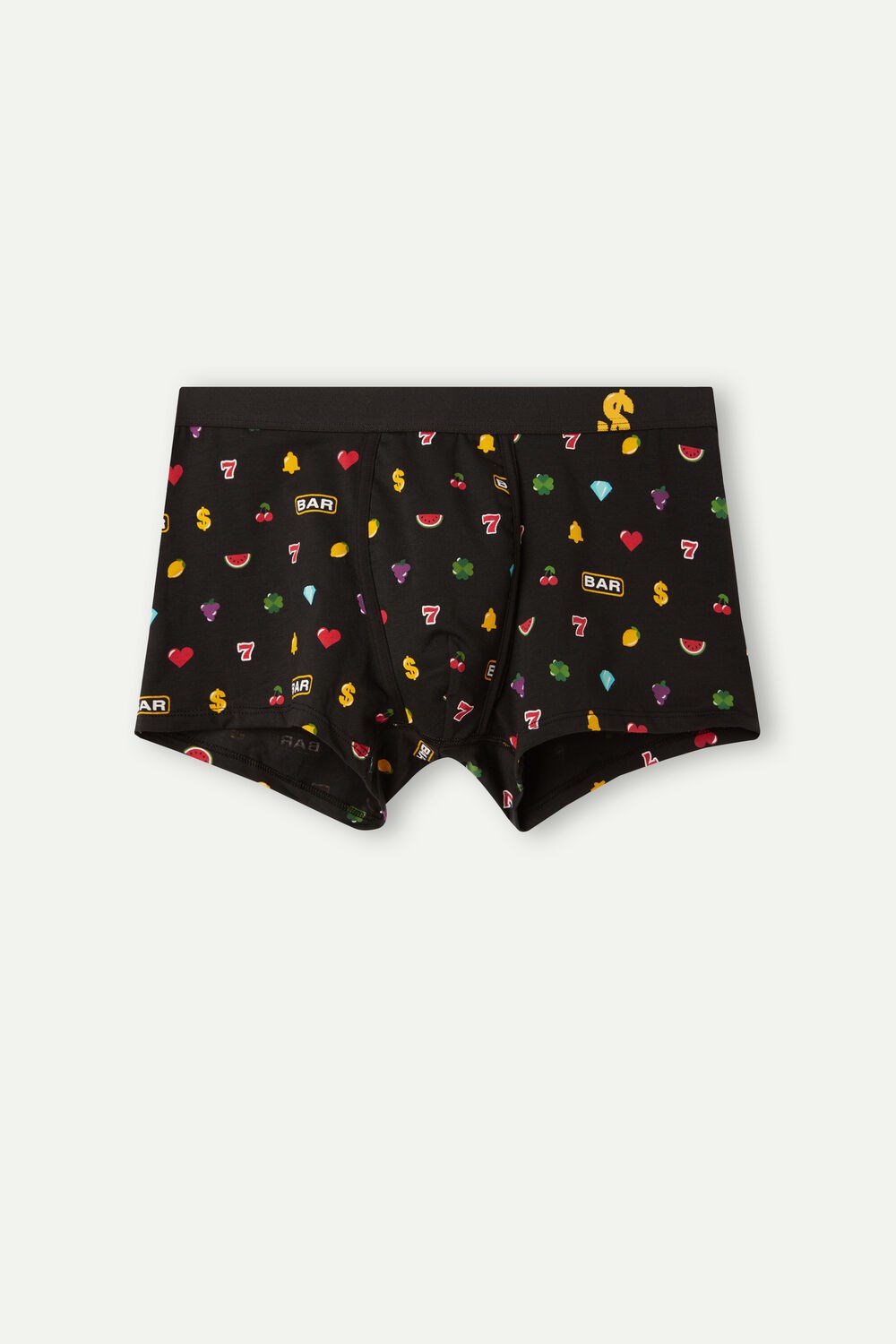 Intimissimi Slot Machine Boxers in Stretch Supima® Cotton Black - 199j - Black Slot Machine Print | 3648ARDIO