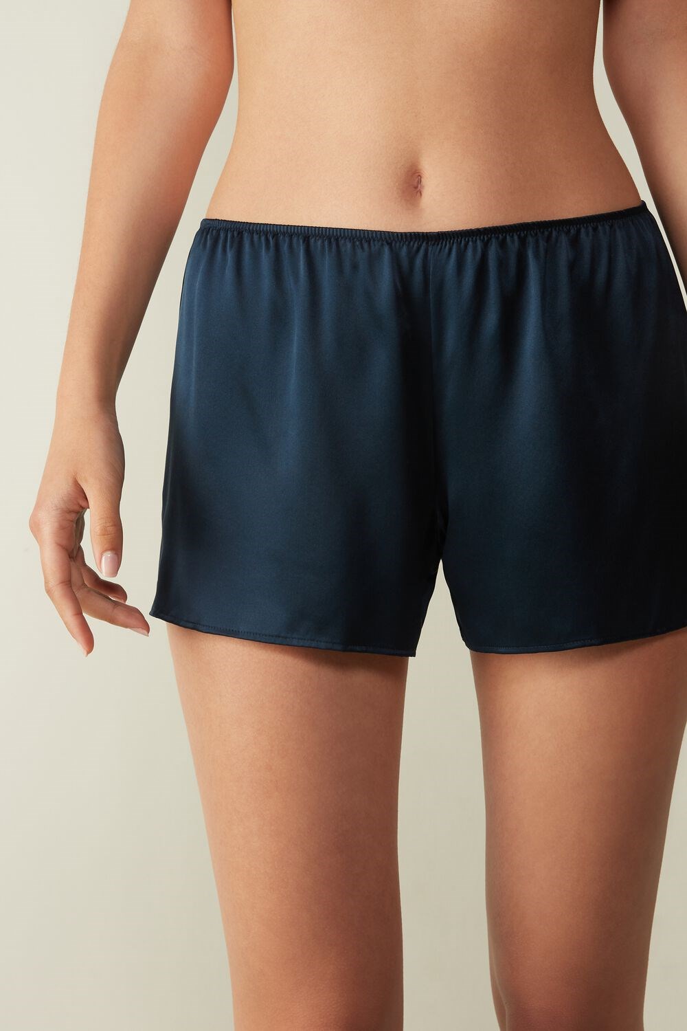 Intimissimi Smooth Silk-Satin Shorts Blue - 1467 - Intense Blue | 4679XYFTB