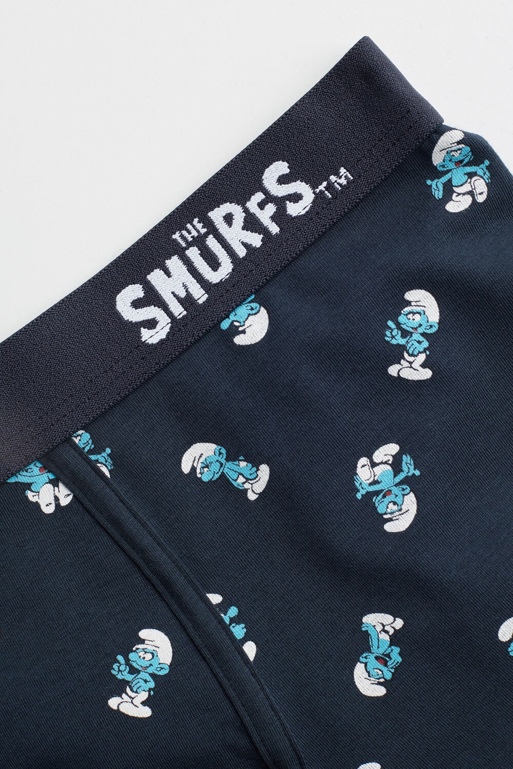 Intimissimi Smurf Boxers in Stretch Supima® Cotton Blue - 174j - Midnight Blue Smurfs Print | 1926DEOIX