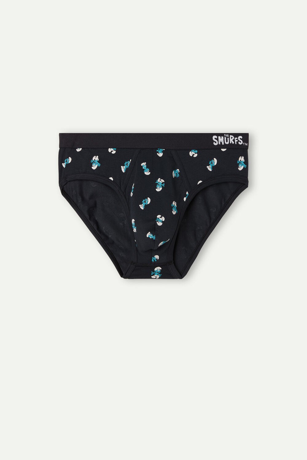 Intimissimi Smurf Briefs in Stretch Supima® Cotton Blue - 174j - Midnight Blue Smurfs Print | 9514UKGQX