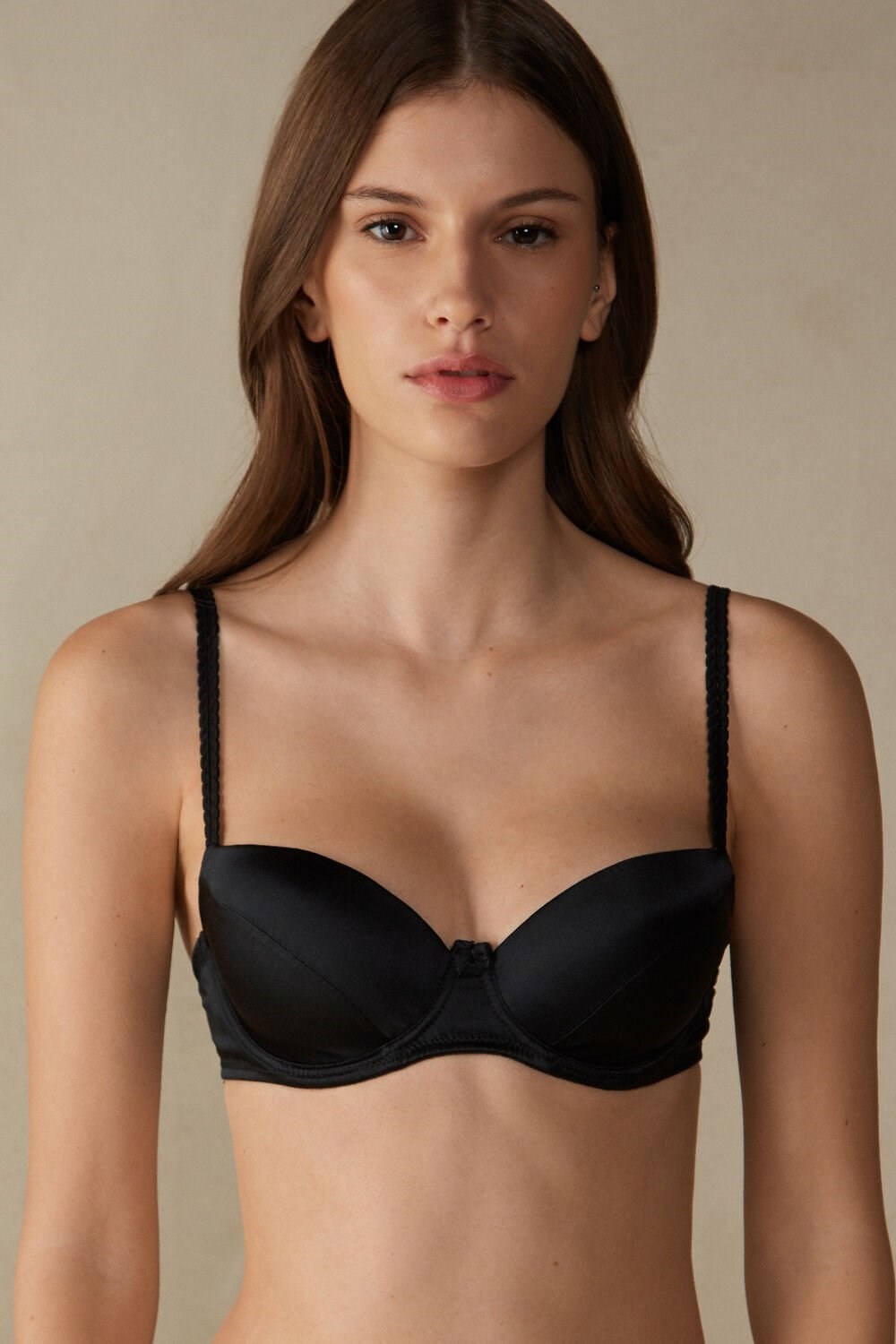 Intimissimi Sofia Balconette Bra in Silk Black - 019 - Black | 2783IDWLY