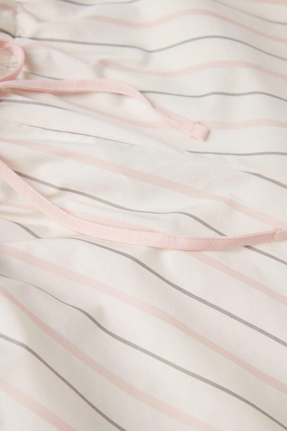 Intimissimi Soft Spring Full Length Cotton Cloth Pants White - 225j - Ecru Beige / Pink Stripe | 7068TSING