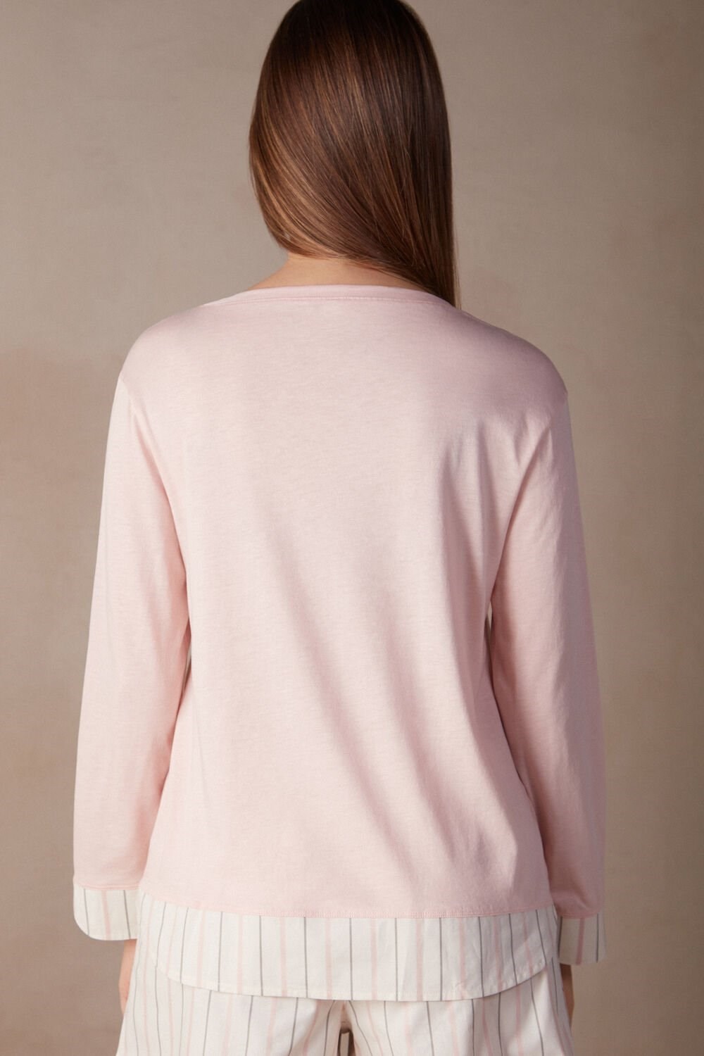 Intimissimi Soft Spring Long Sleeve Cotton Top Pale Pink - 234j - Spring Pink | 2571MUOIV